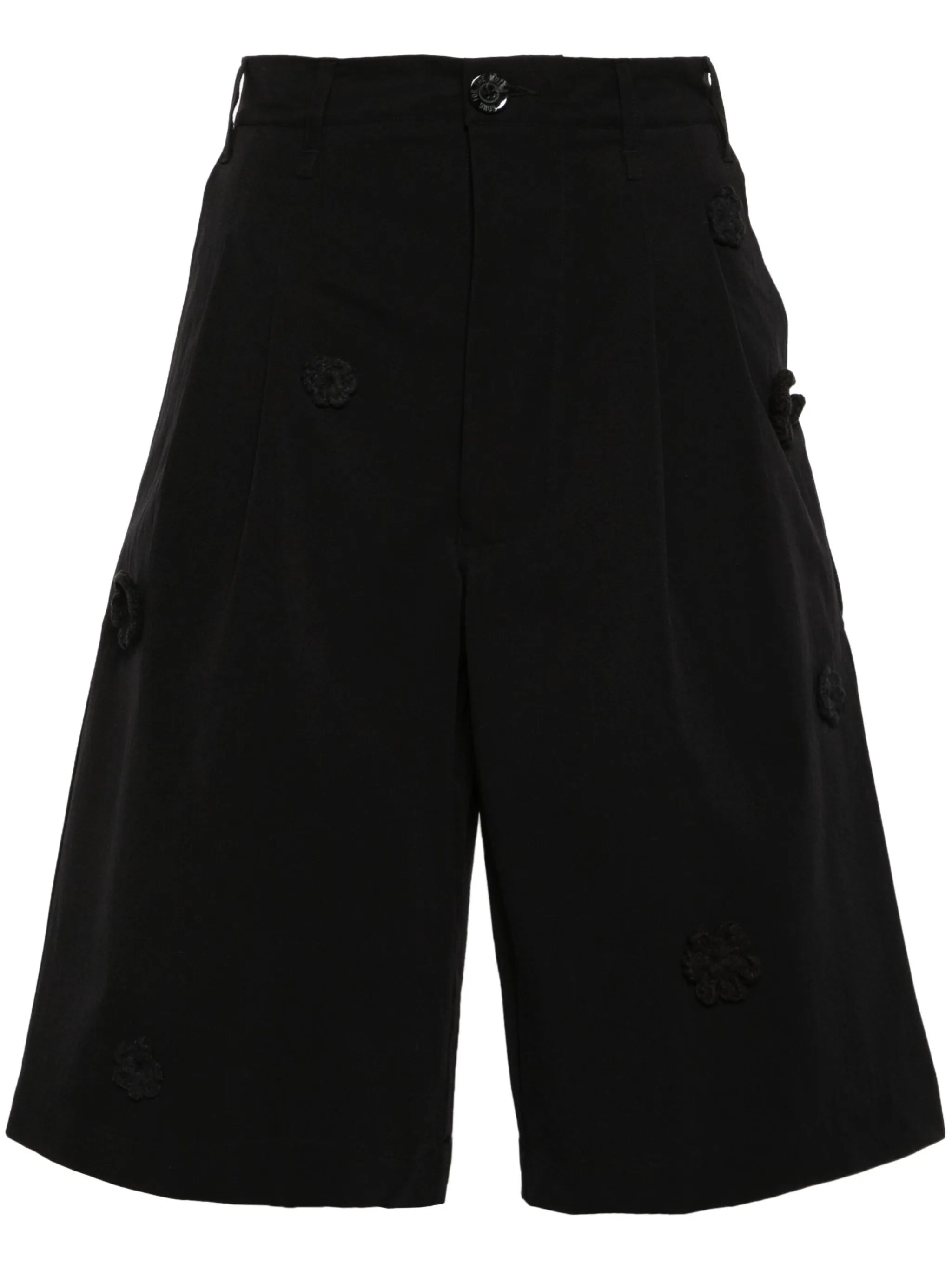 floral-appliqué tailored shorts