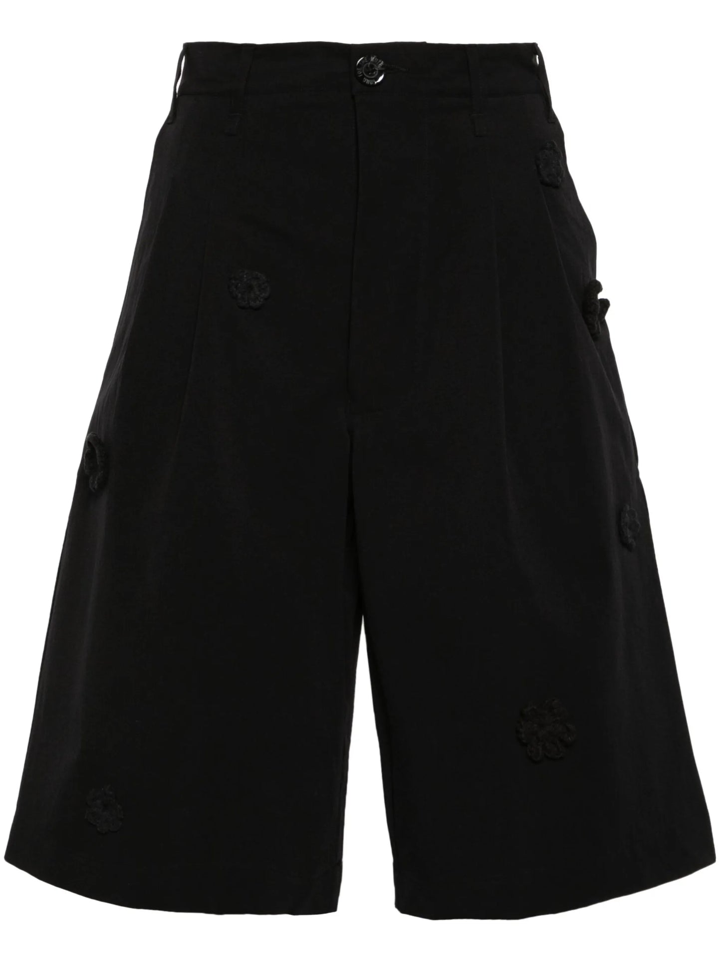 floral-appliqué tailored shorts