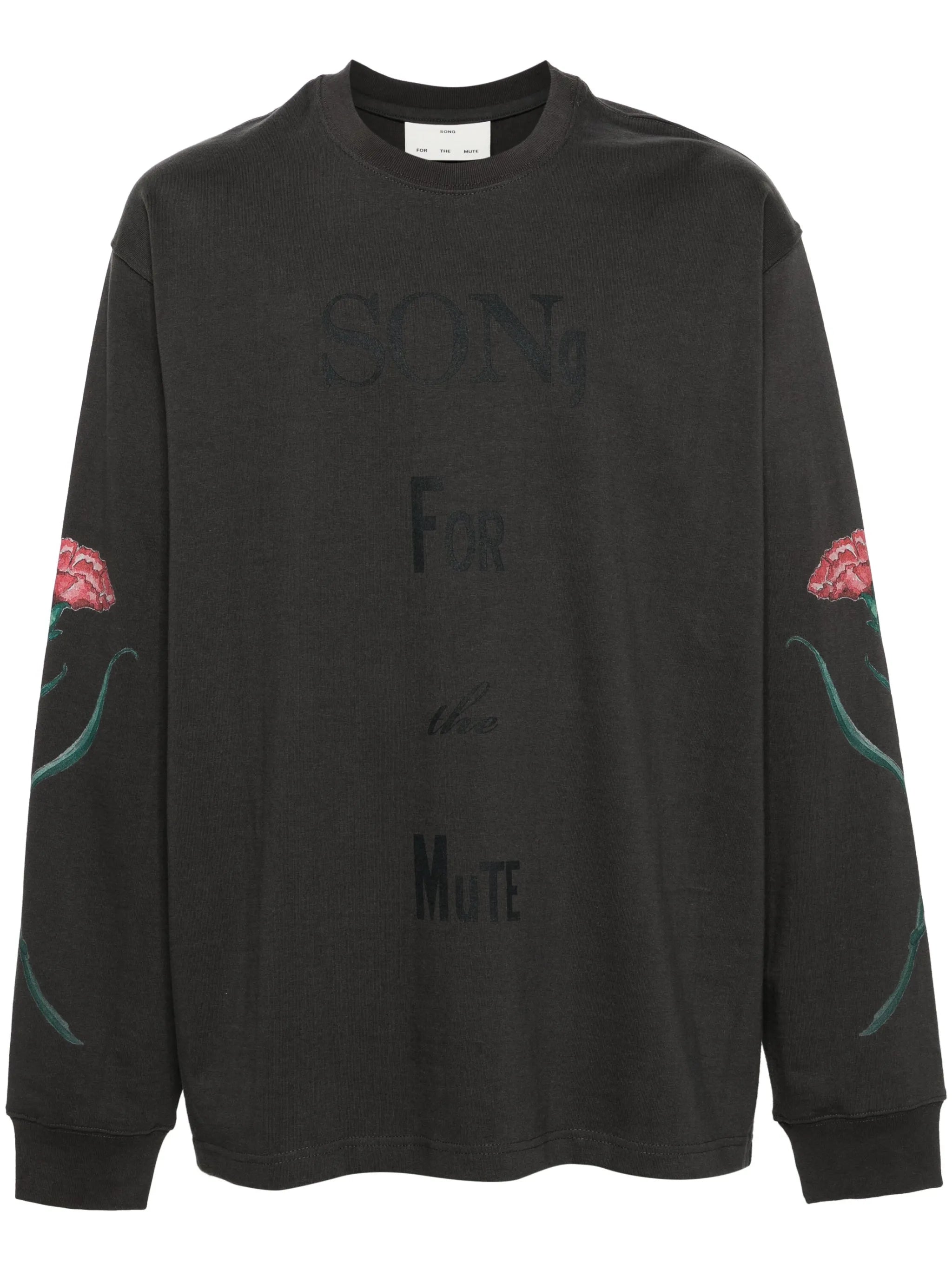 text-print cotton sweatshirt