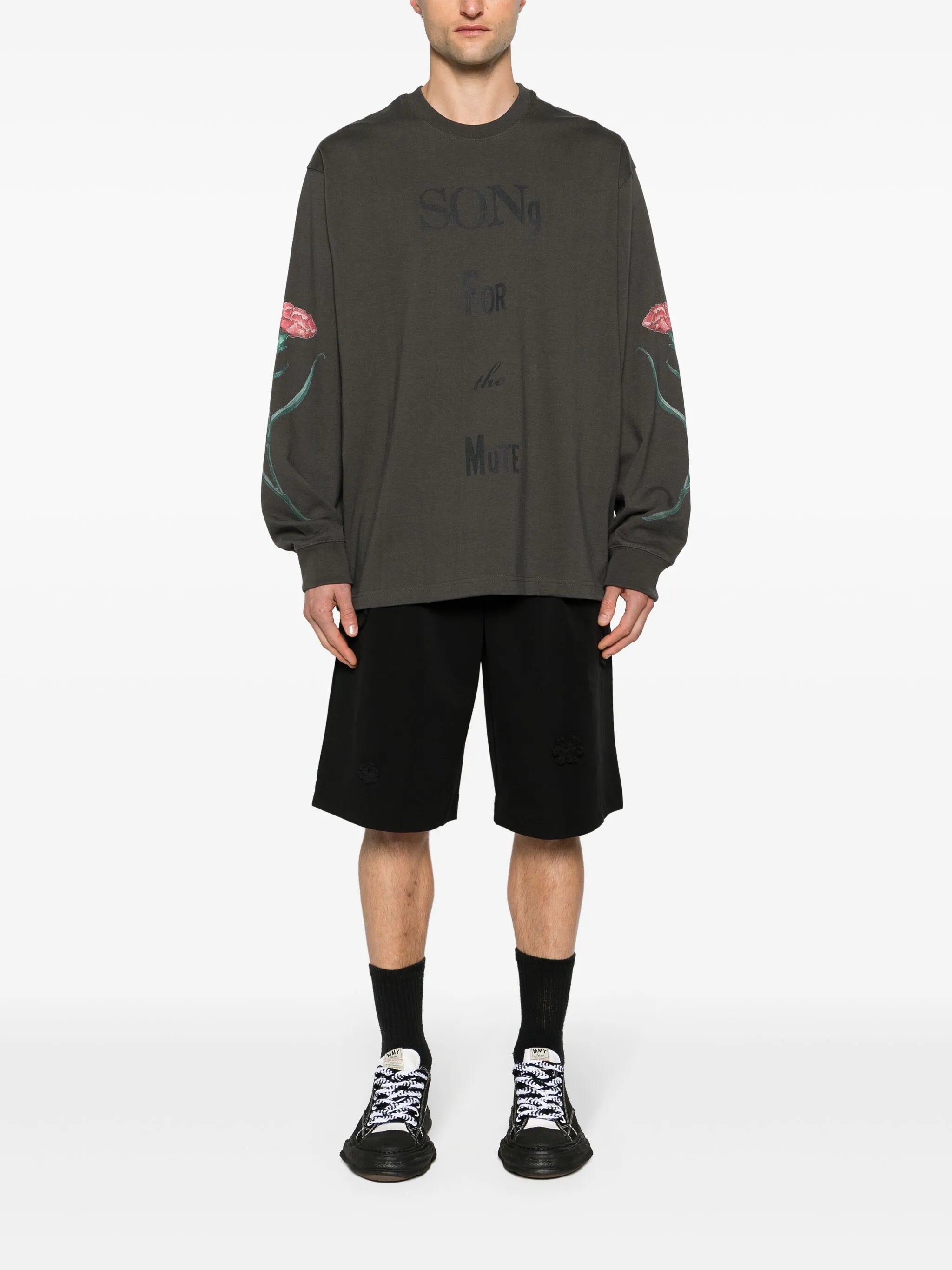 text-print cotton sweatshirt