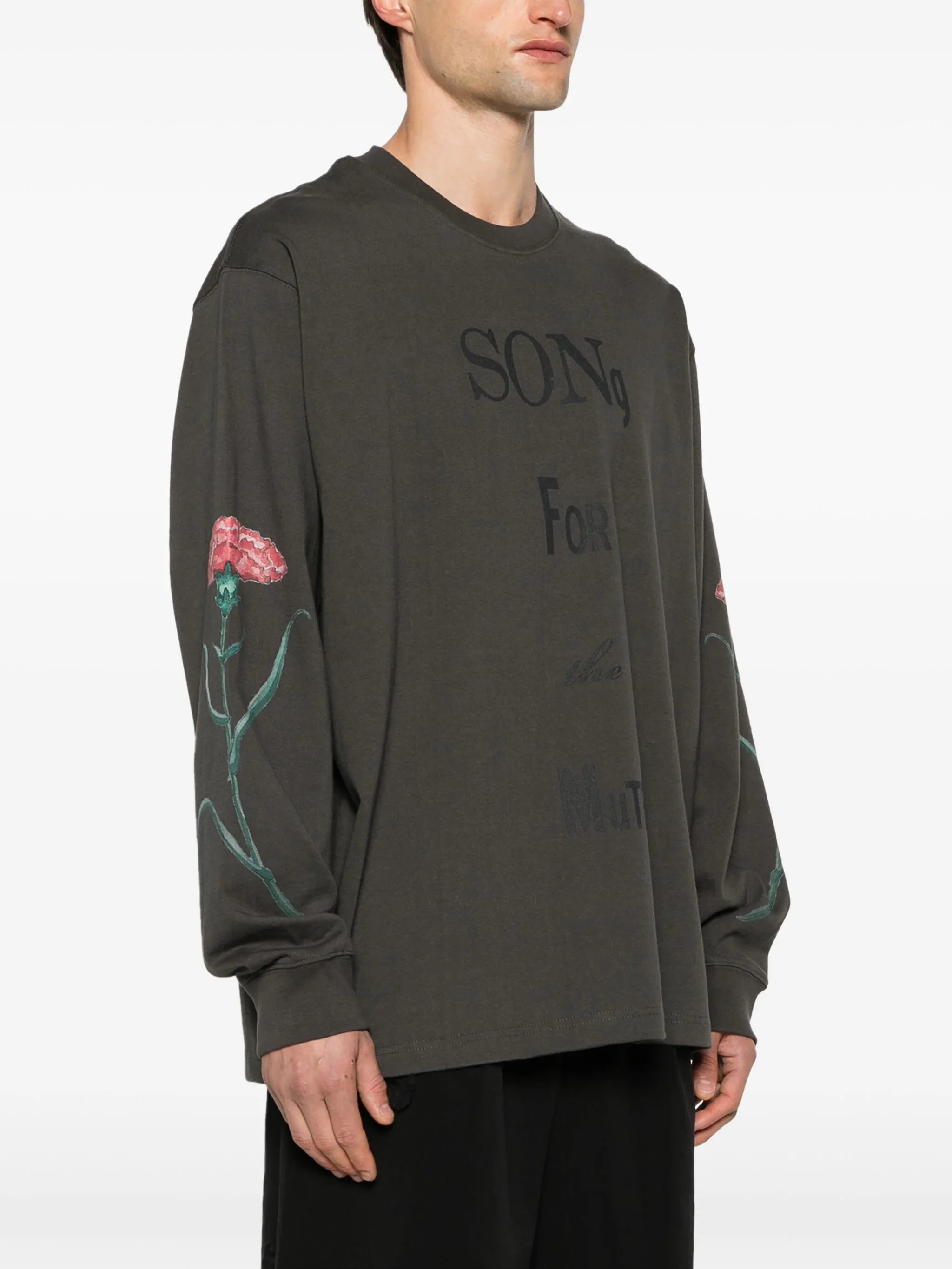 text-print cotton sweatshirt