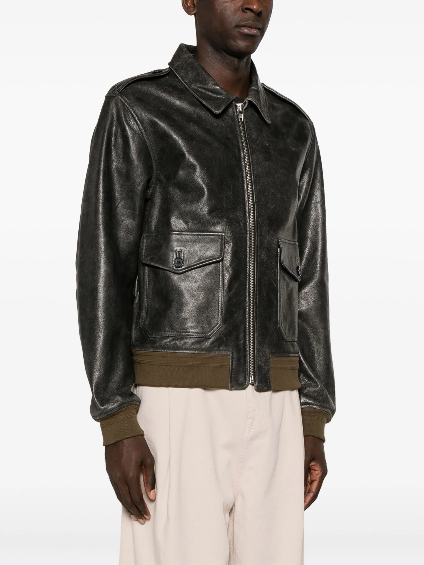 Wyatt leather bomber jacket