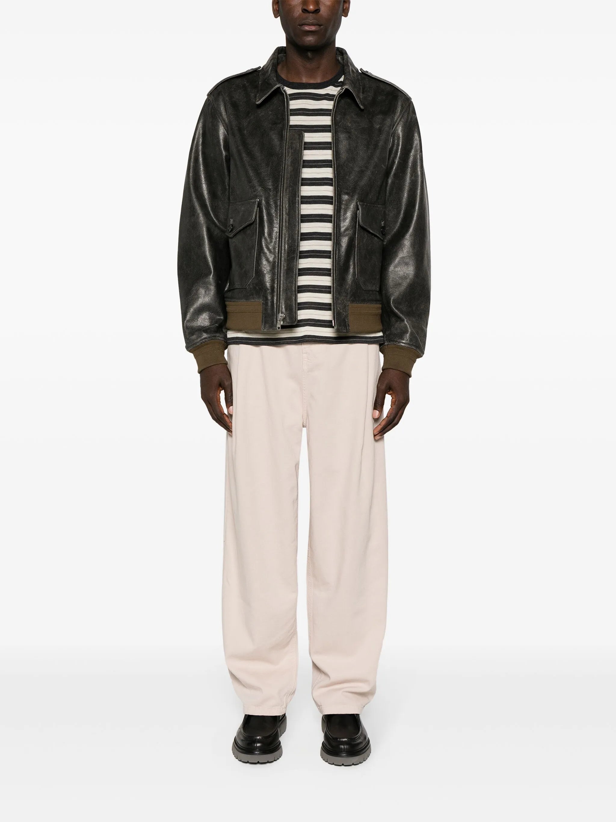 Wyatt leather bomber jacket