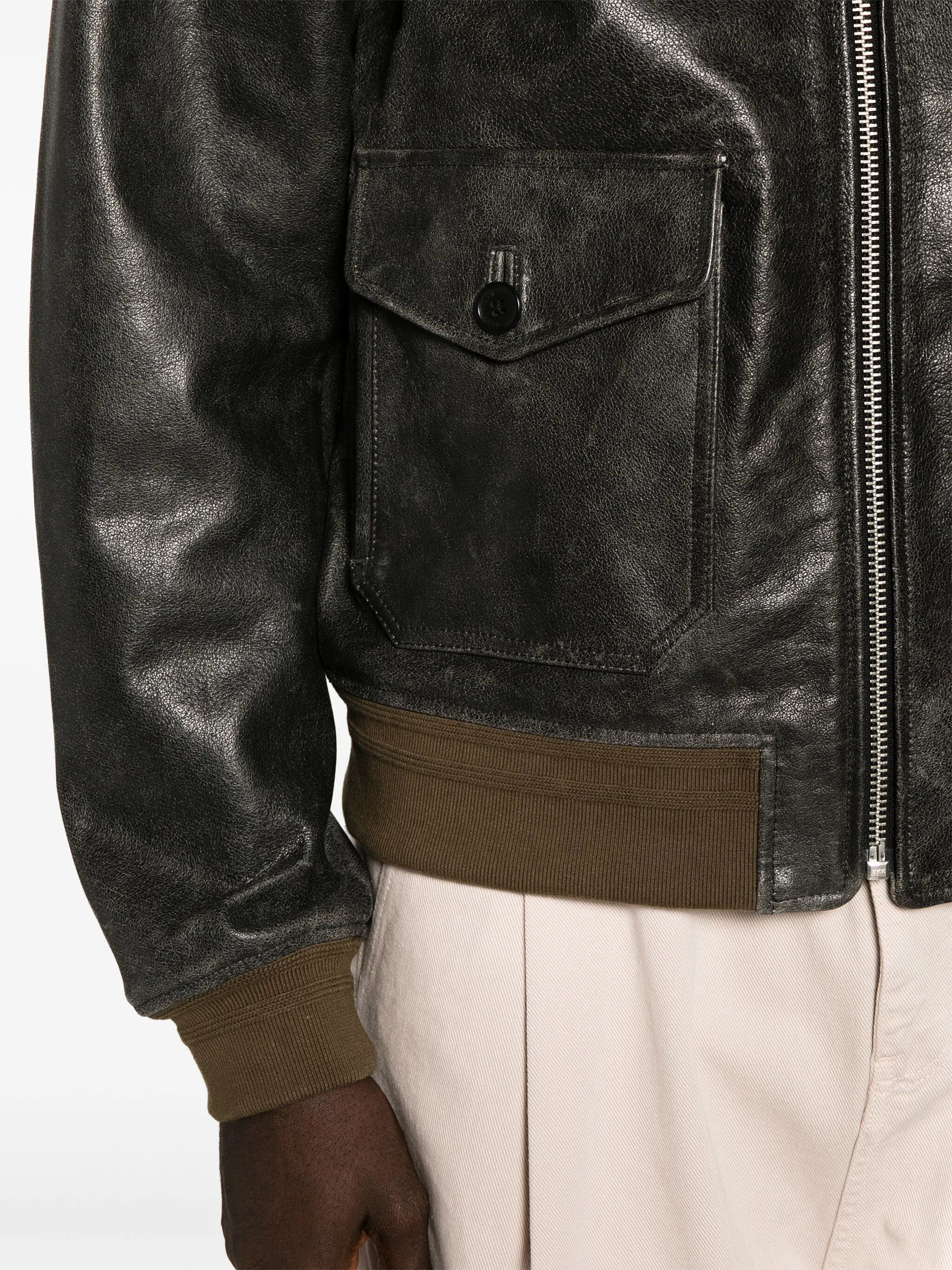 Wyatt leather bomber jacket