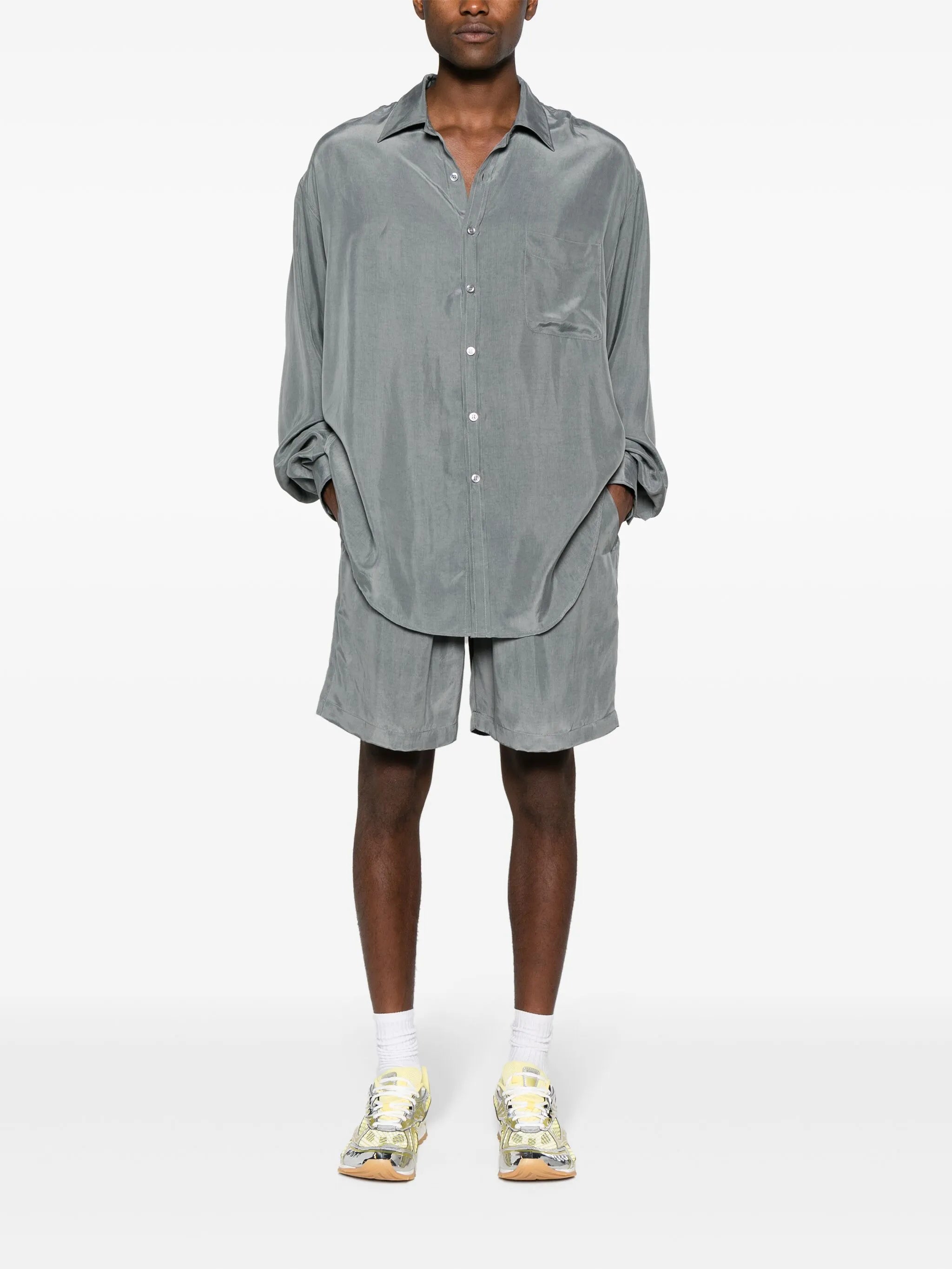 Leland pleat-detail shorts