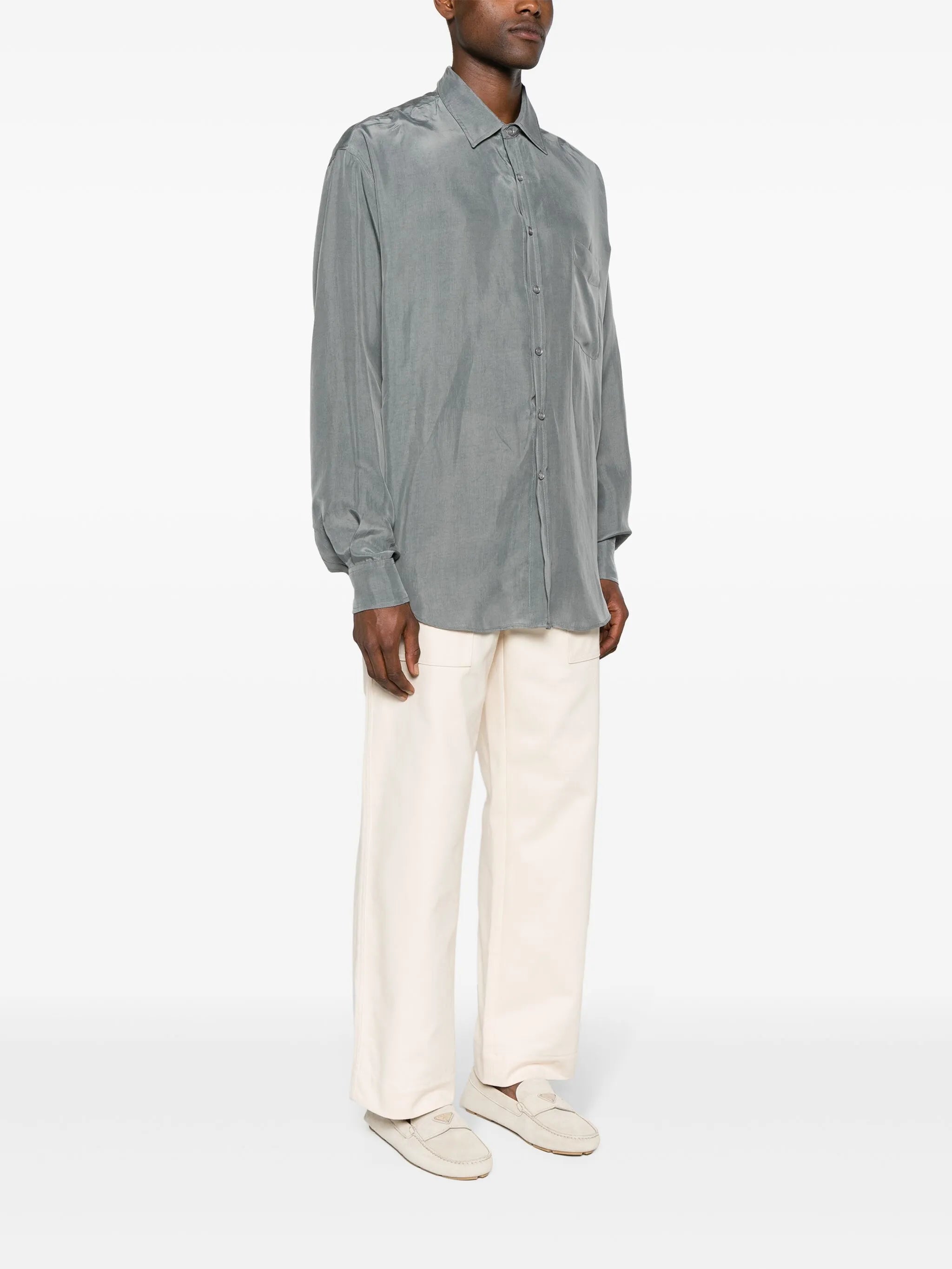 Leland button-up satin shirt