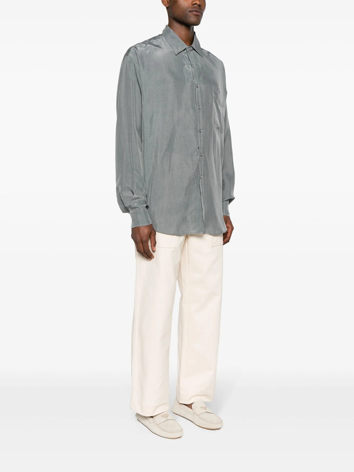 Leland button-up satin shirt