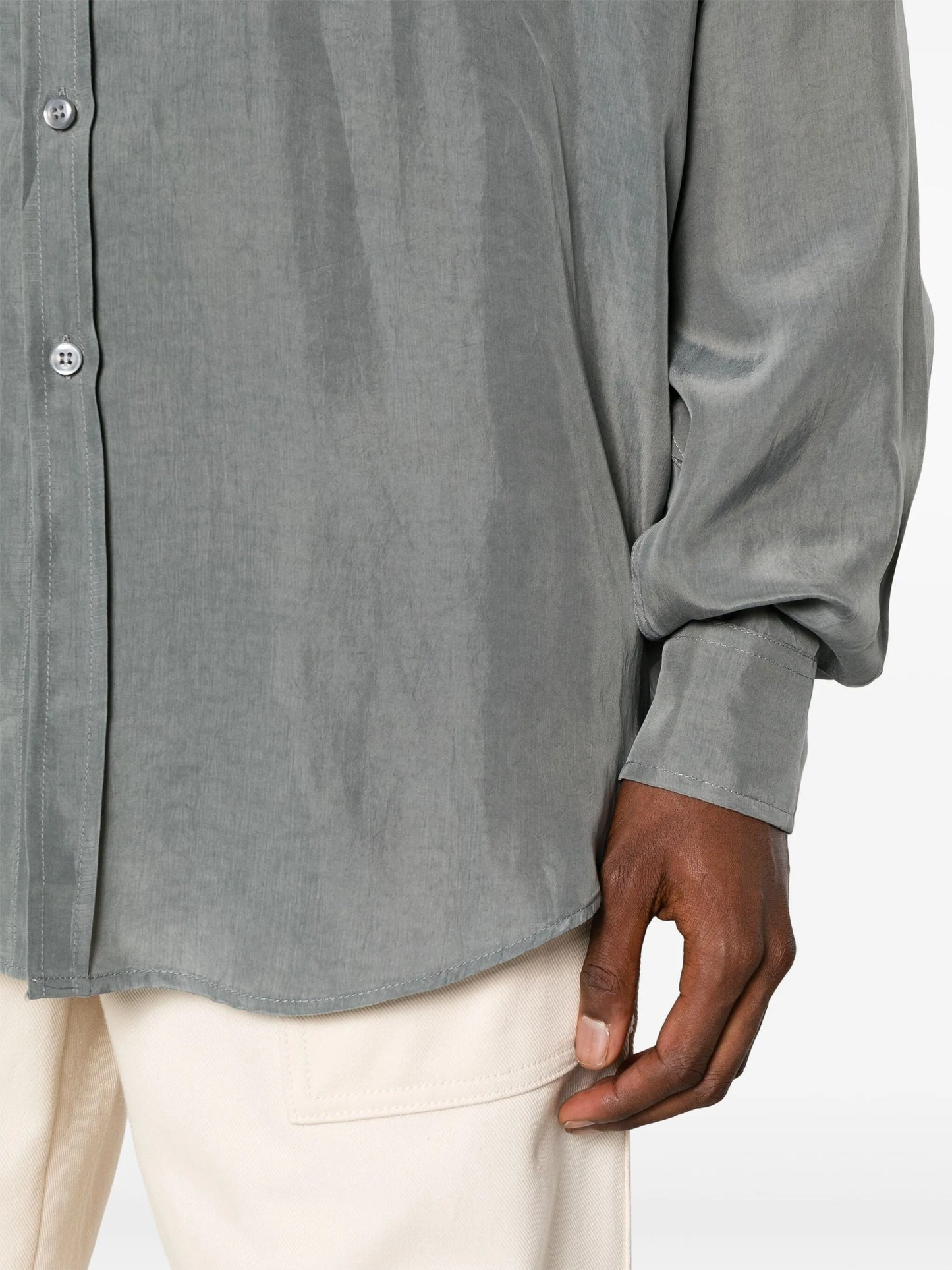 Leland button-up satin shirt