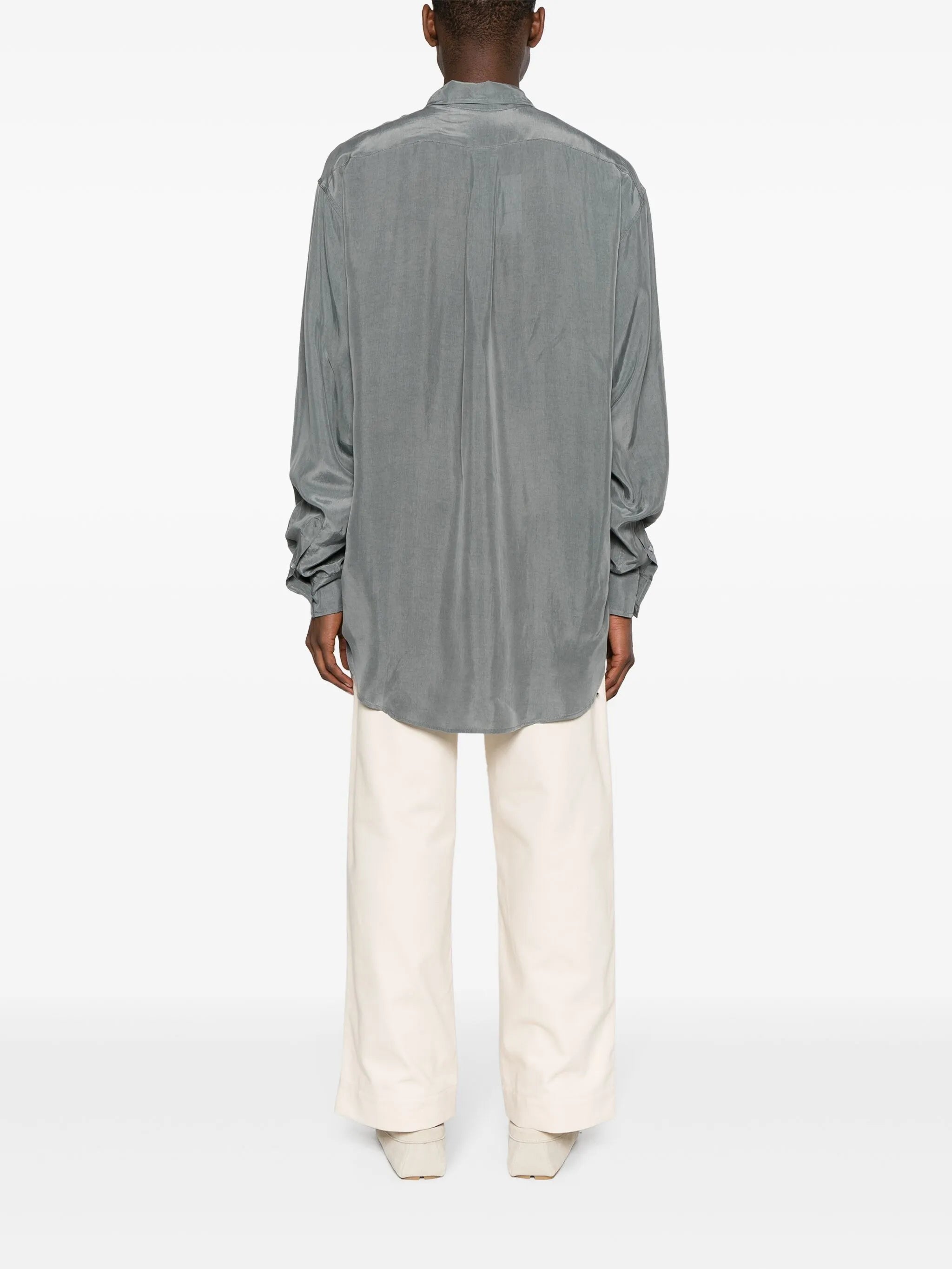 Leland button-up satin shirt