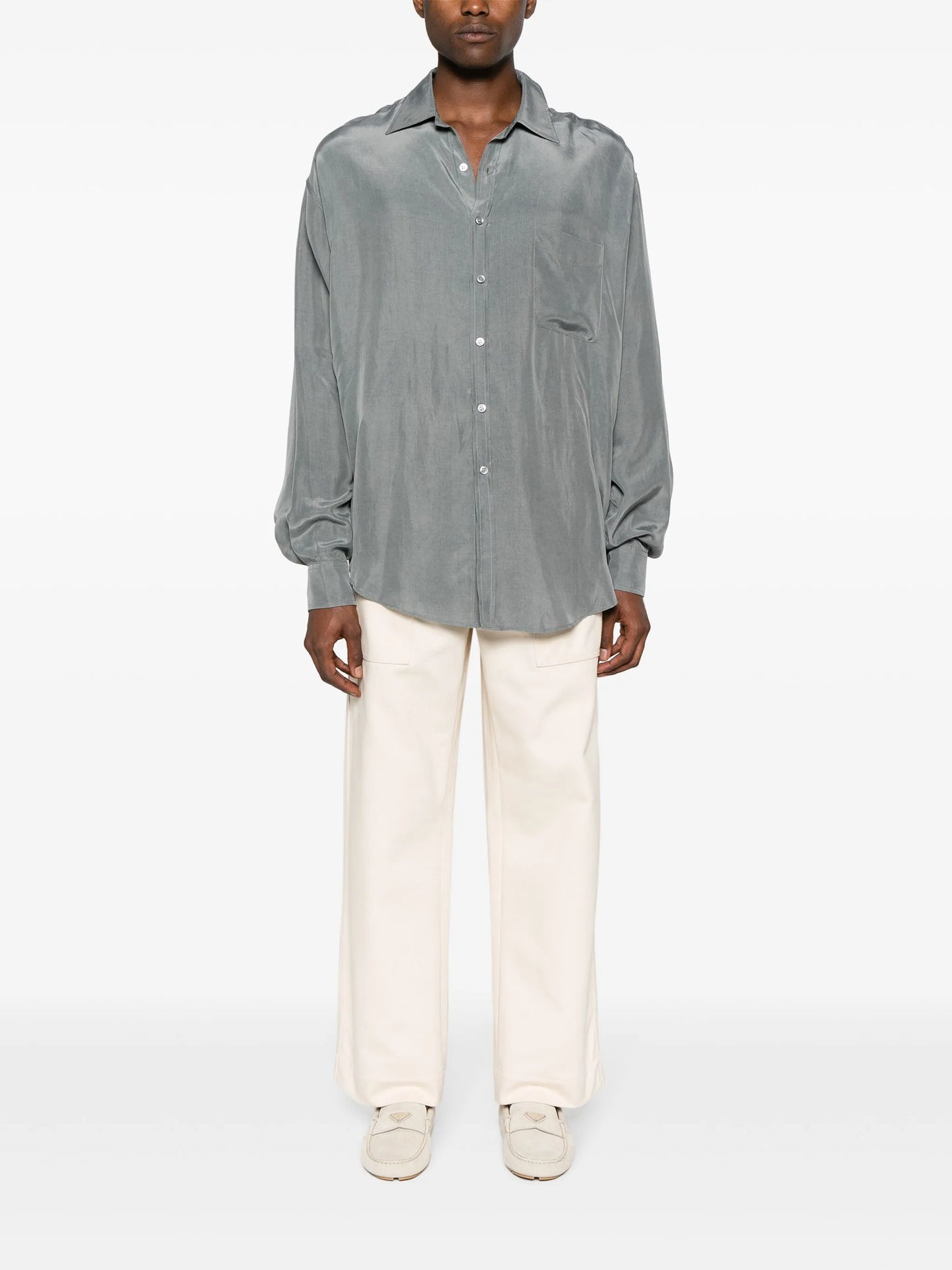 Leland button-up satin shirt