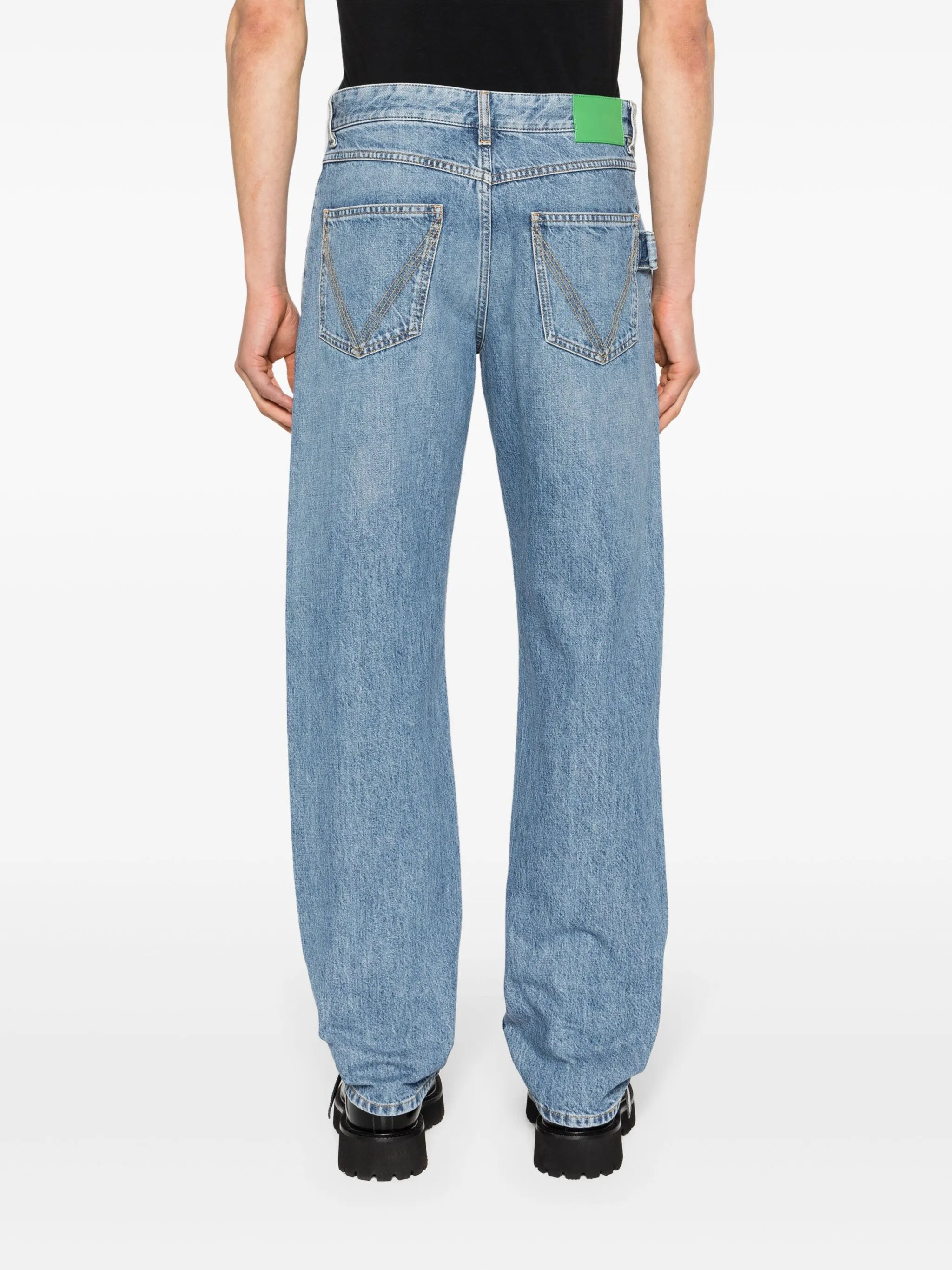mid-rise straight-leg jeans