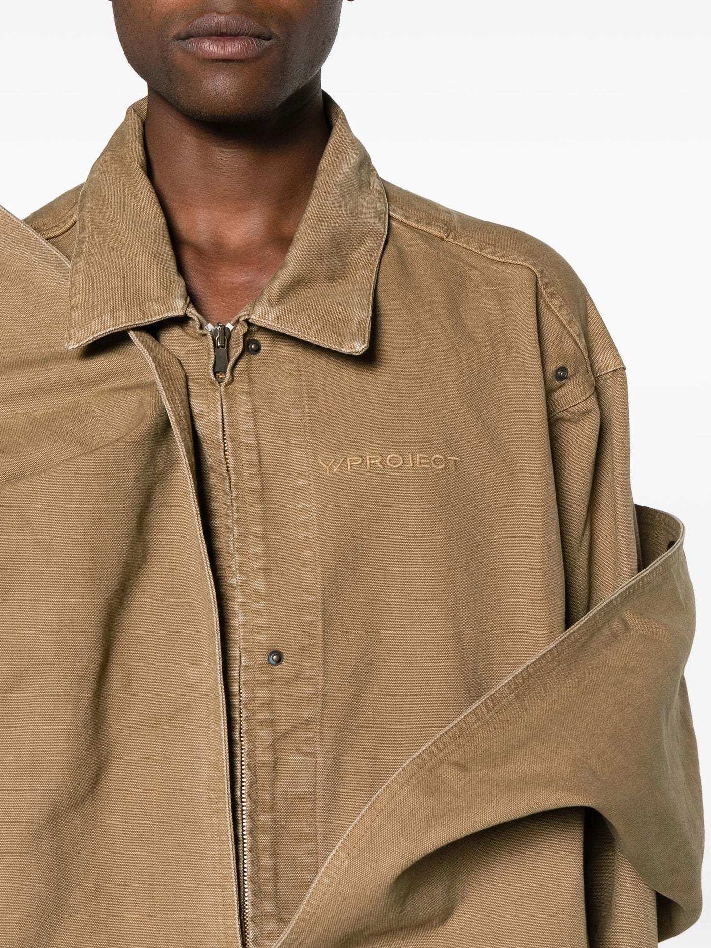 detachable-panel hooded jacket