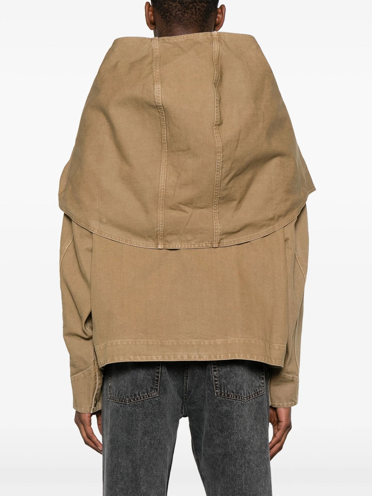 detachable-panel hooded jacket