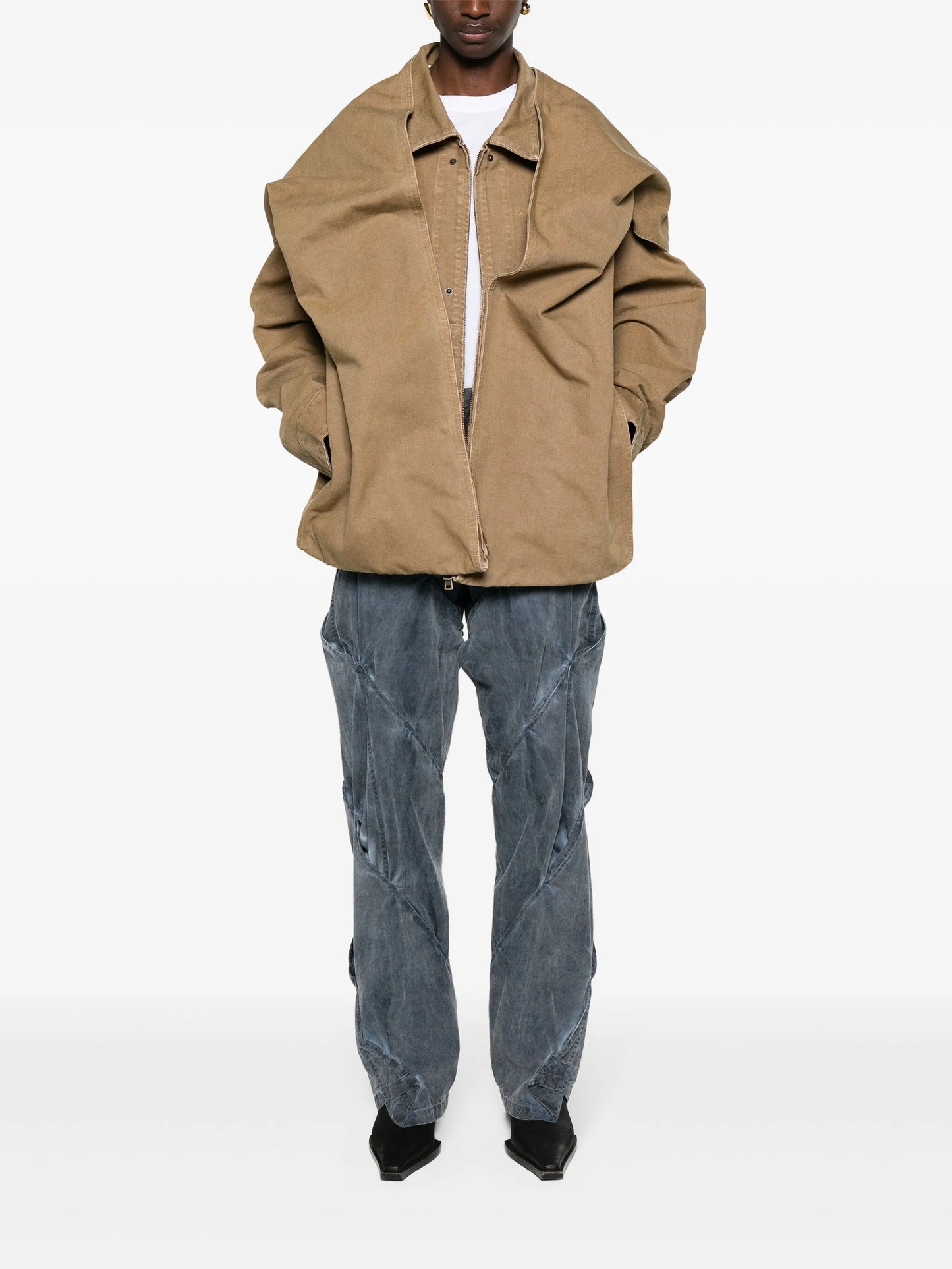 detachable-panel hooded jacket
