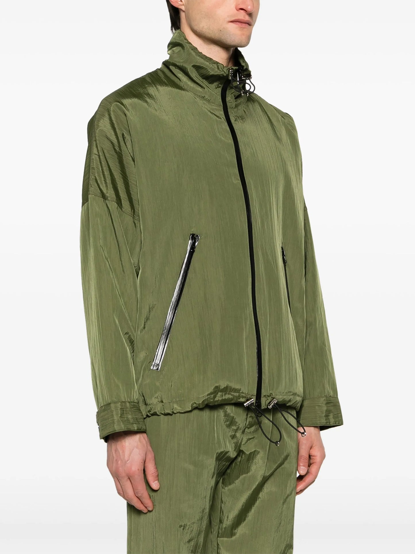 zip-up crinkled jacket