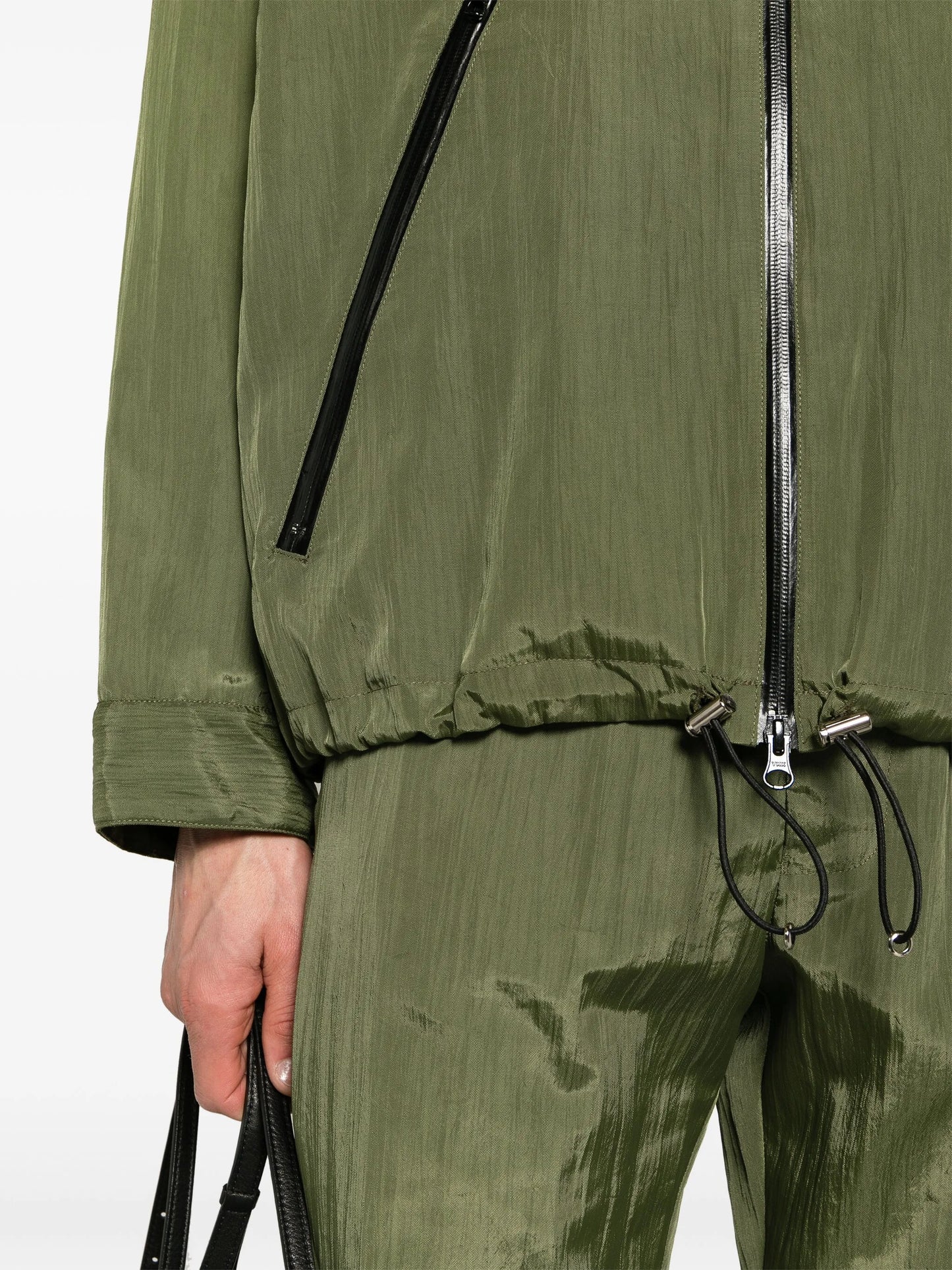 zip-up crinkled jacket