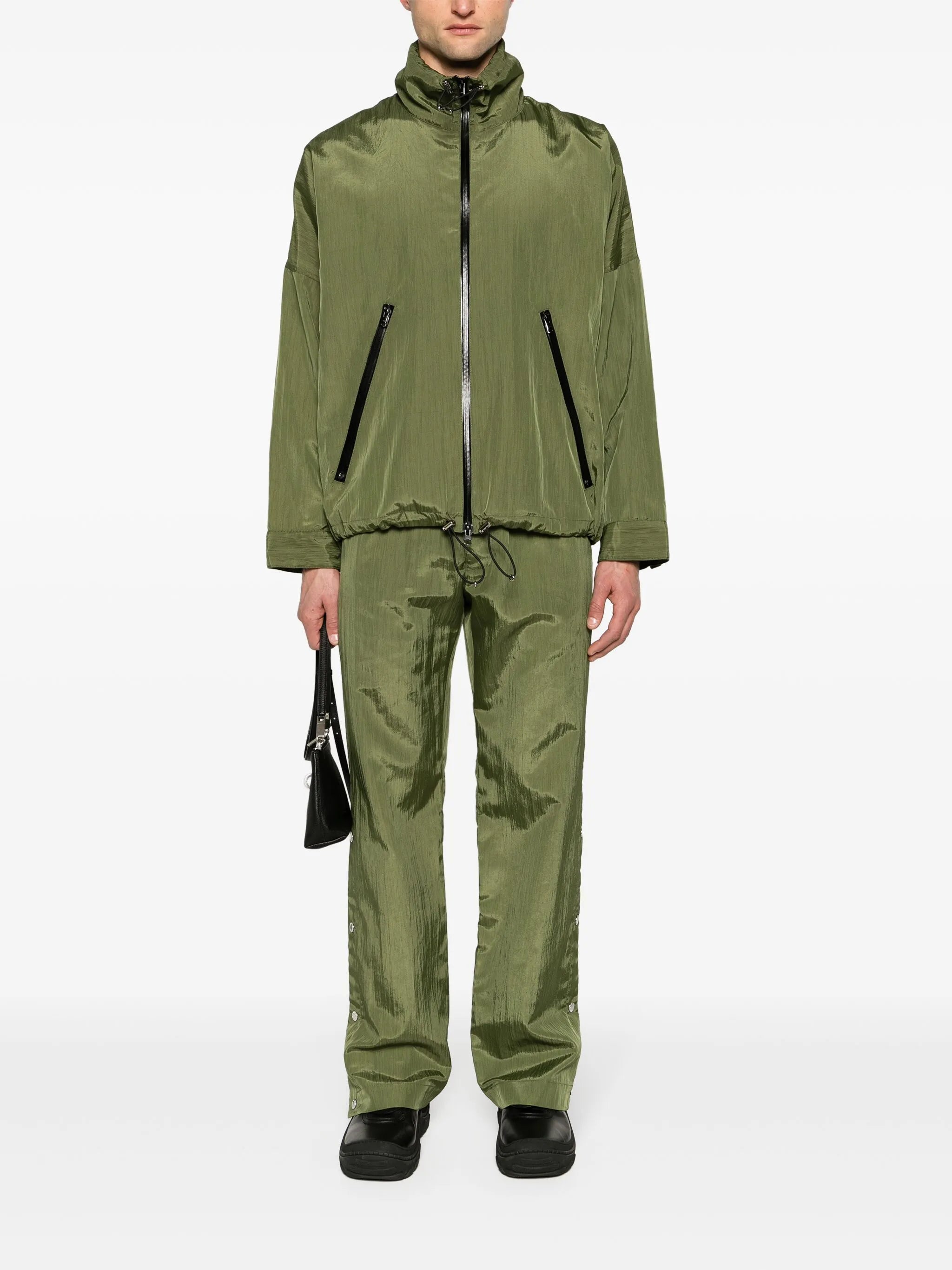 zip-up crinkled jacket