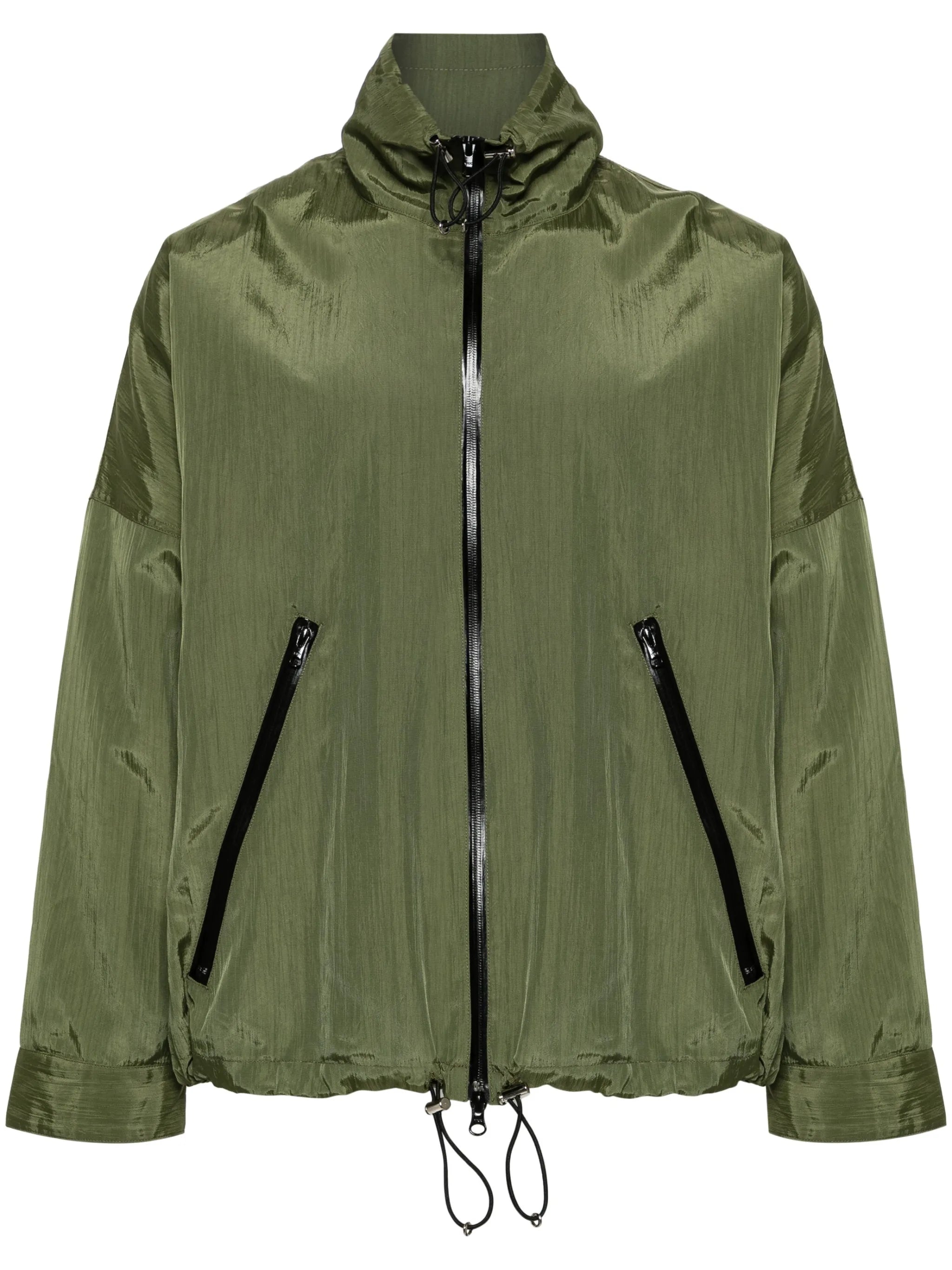 zip-up crinkled jacket