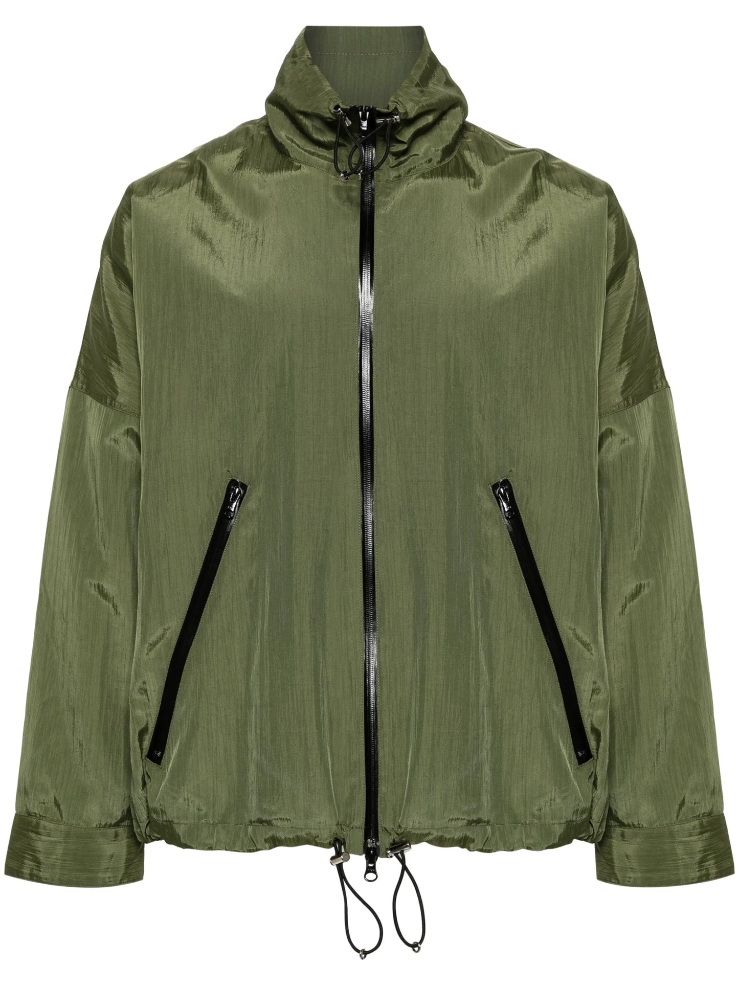 zip-up crinkled jacket