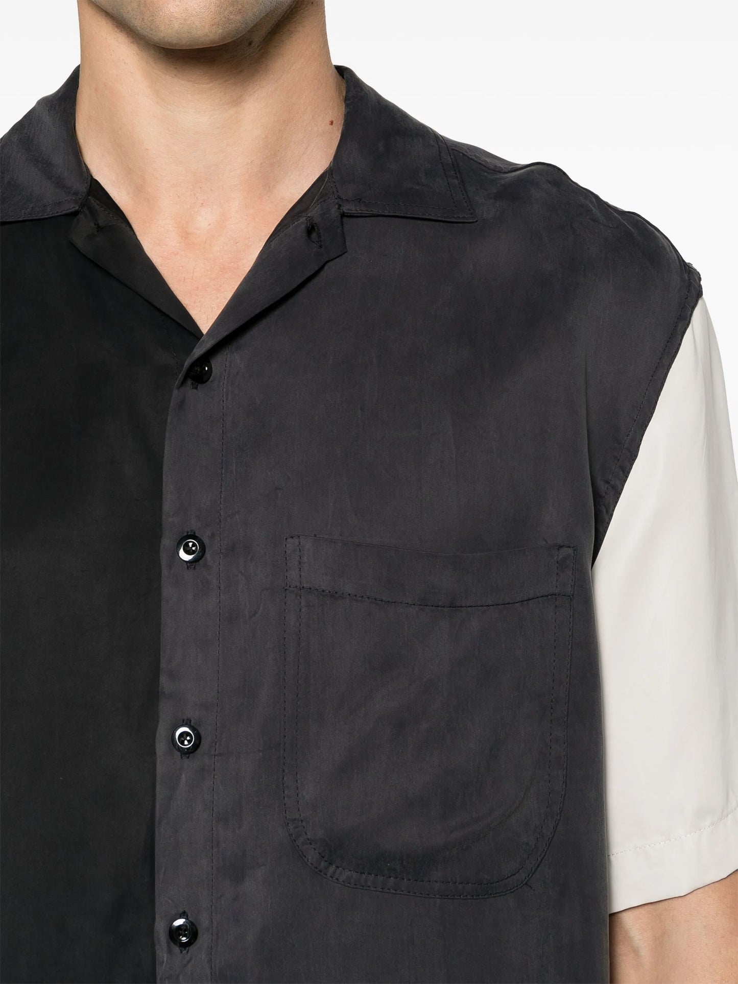 two-tone short-sleeve shirt