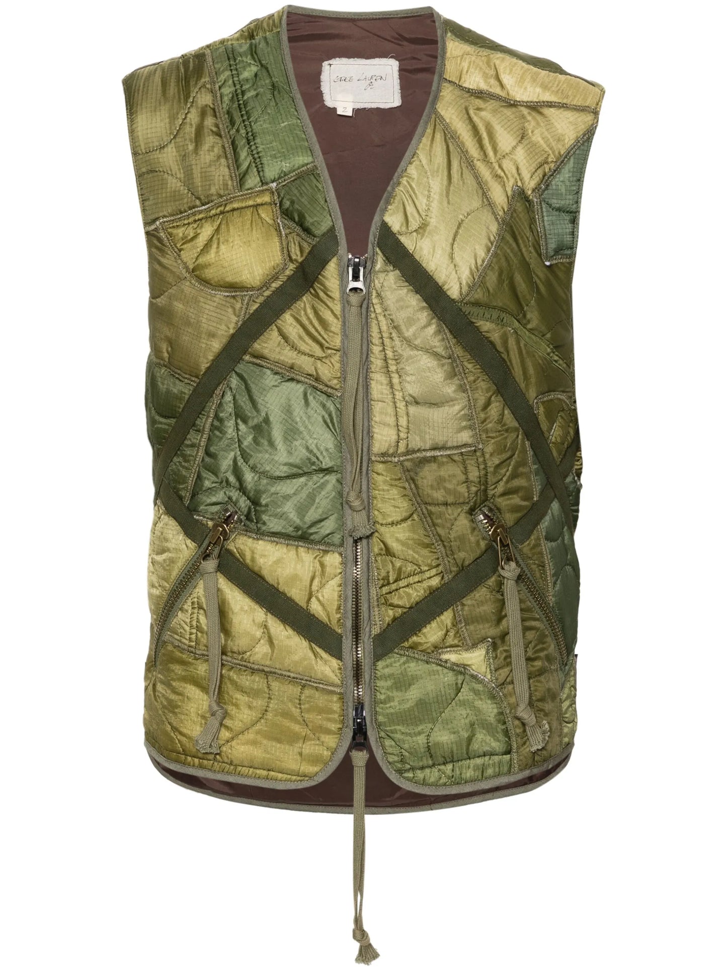 patchwork padded gilet
