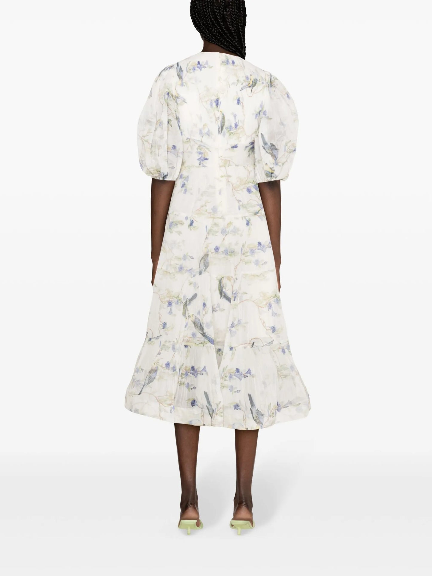 plissé flared midi dress