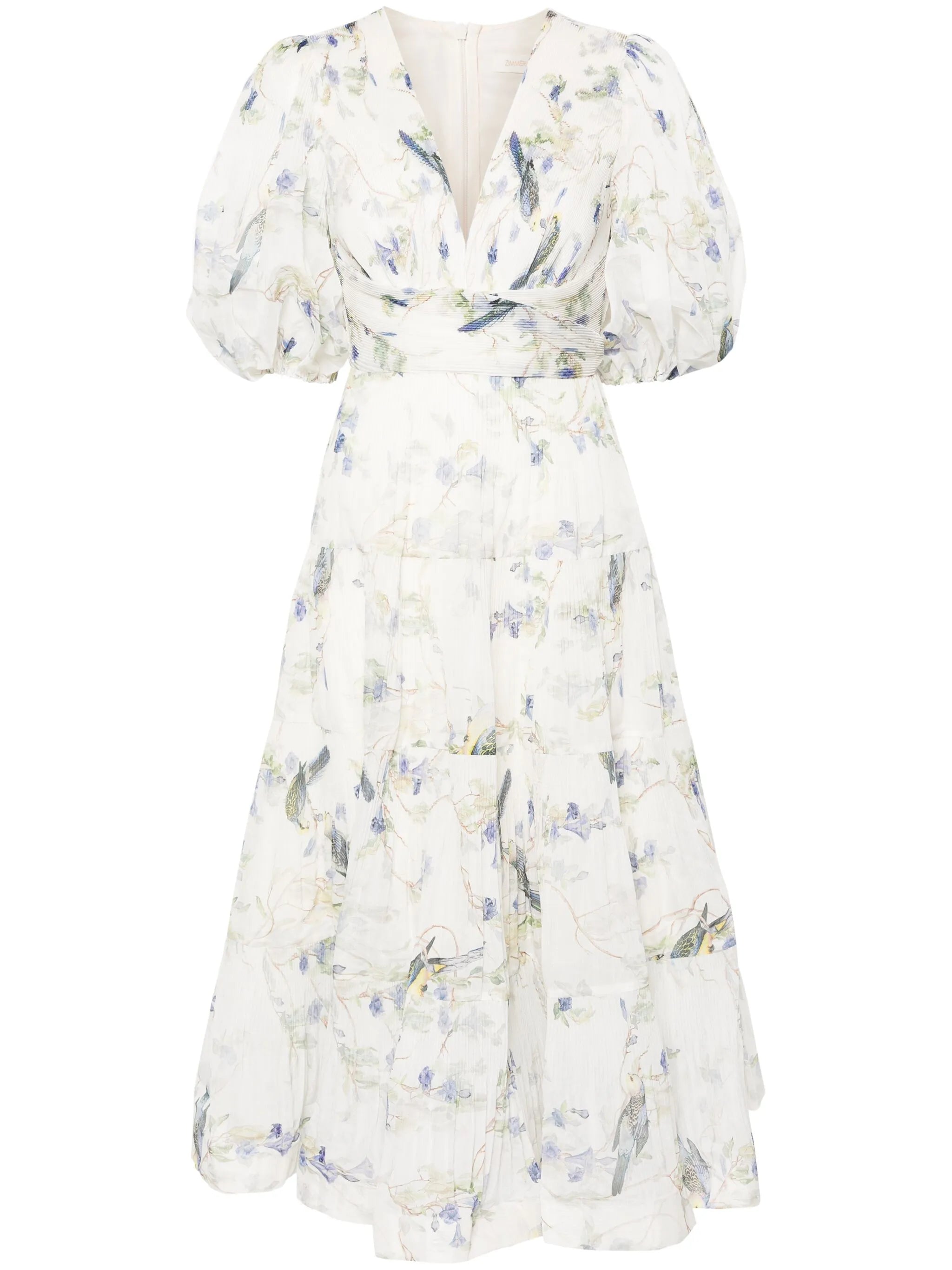 plissé flared midi dress