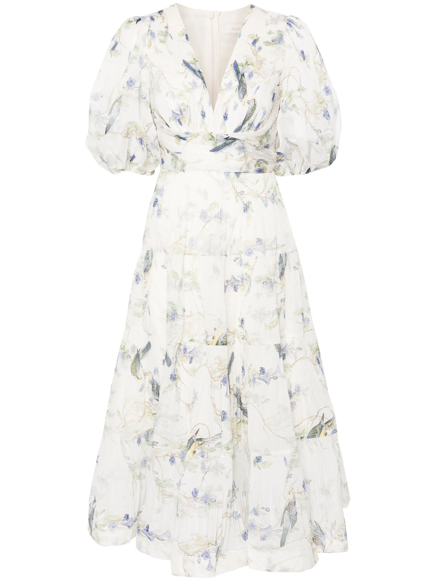 plissé flared midi dress