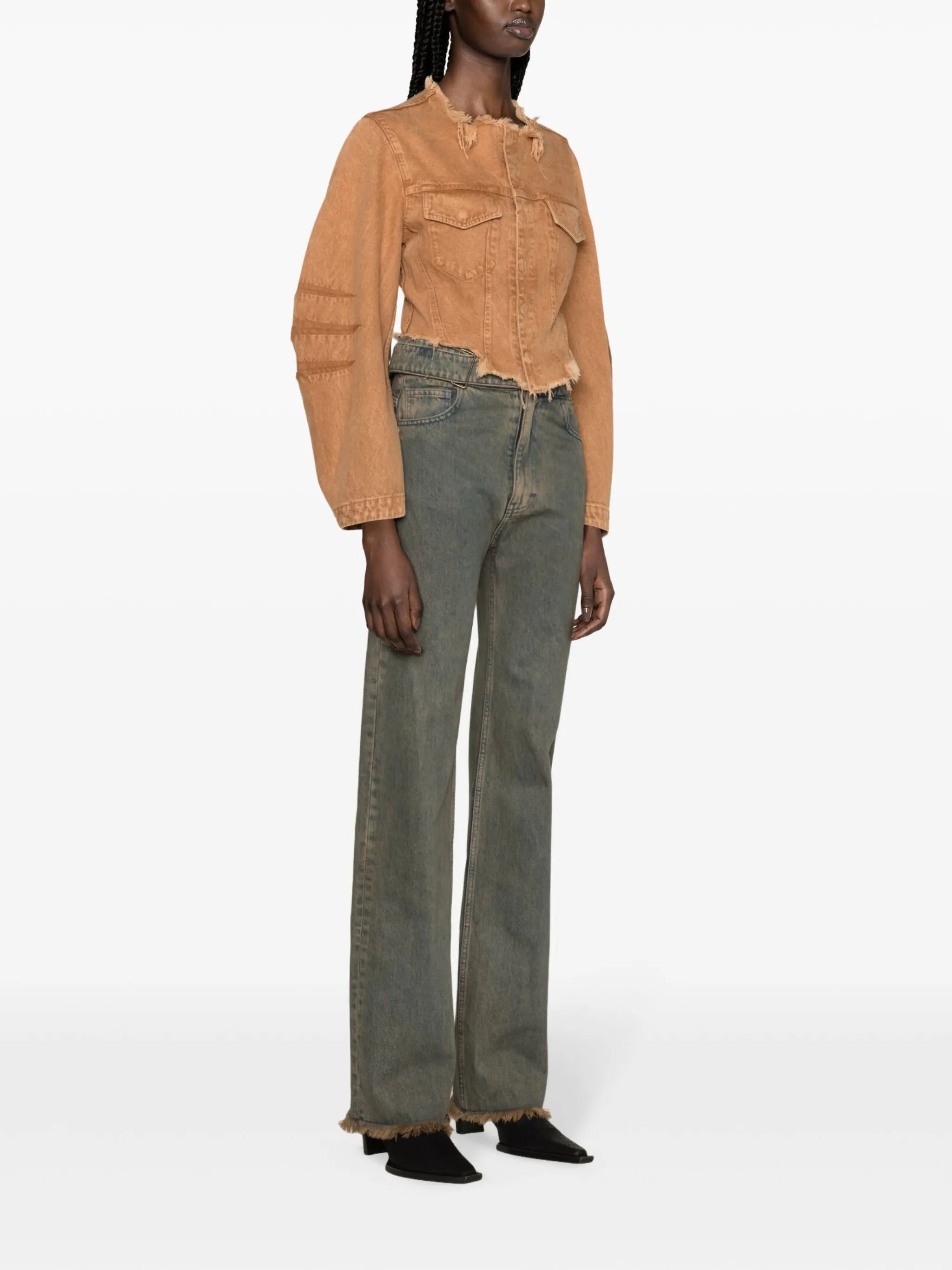 frayed cropped denim jacket