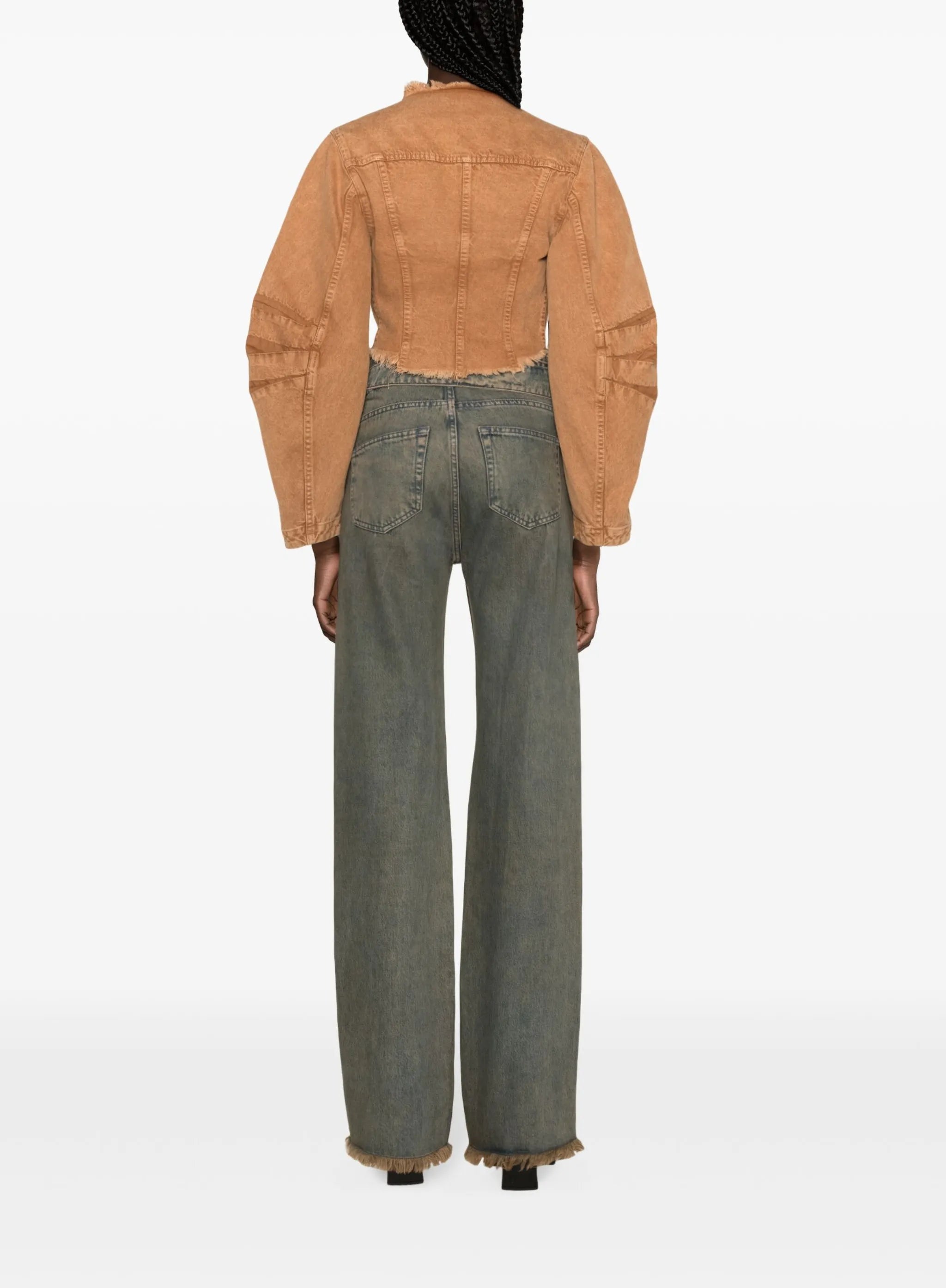 frayed cropped denim jacket