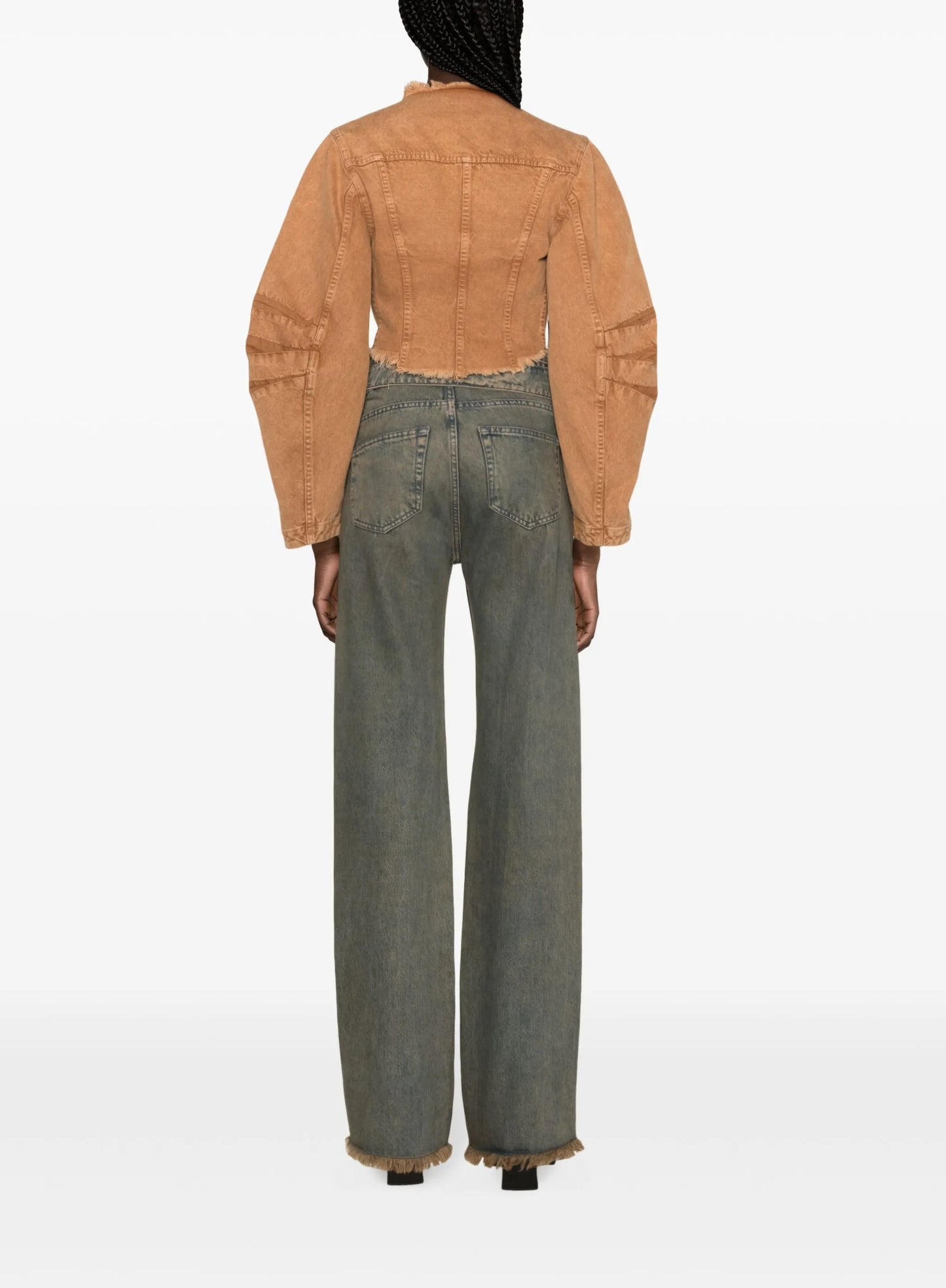 frayed cropped denim jacket