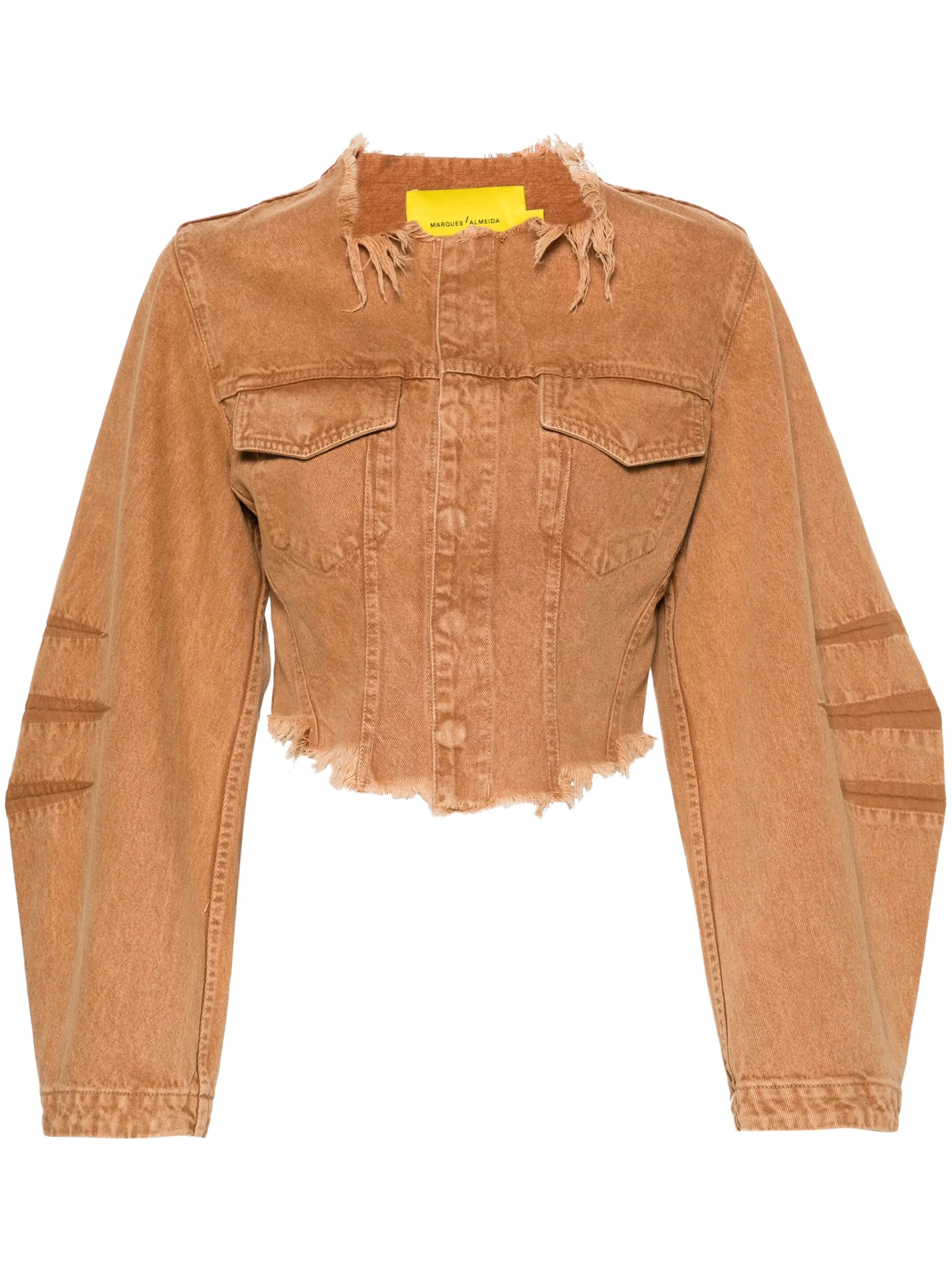 frayed cropped denim jacket