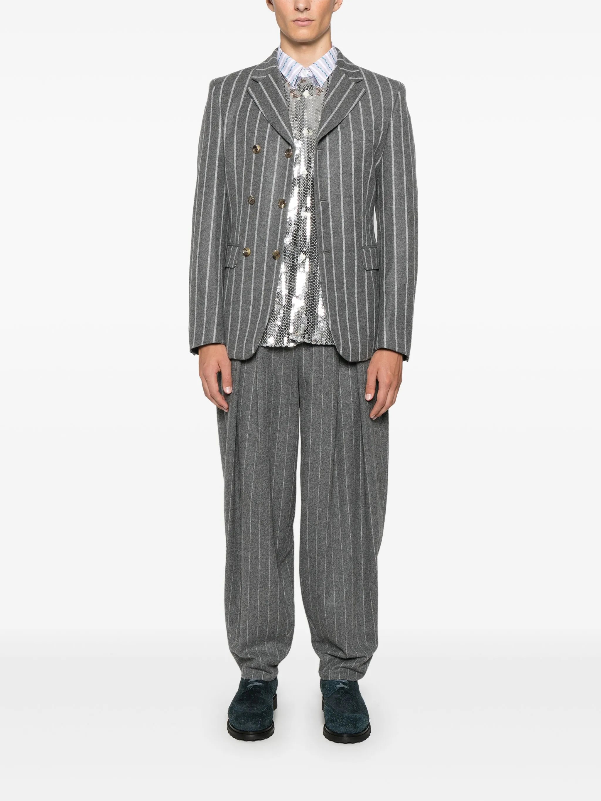 pinstripe trousers