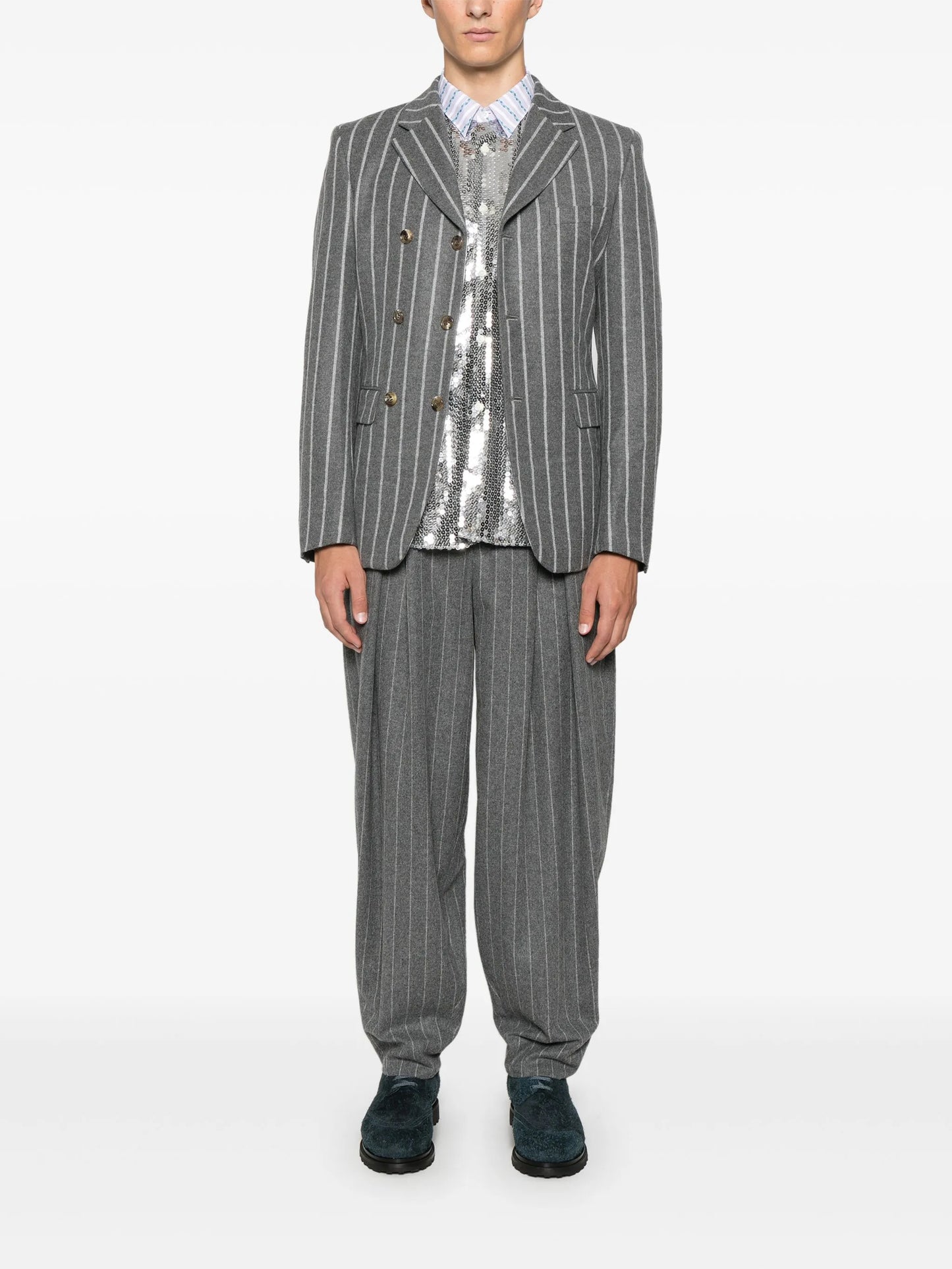 pinstripe trousers