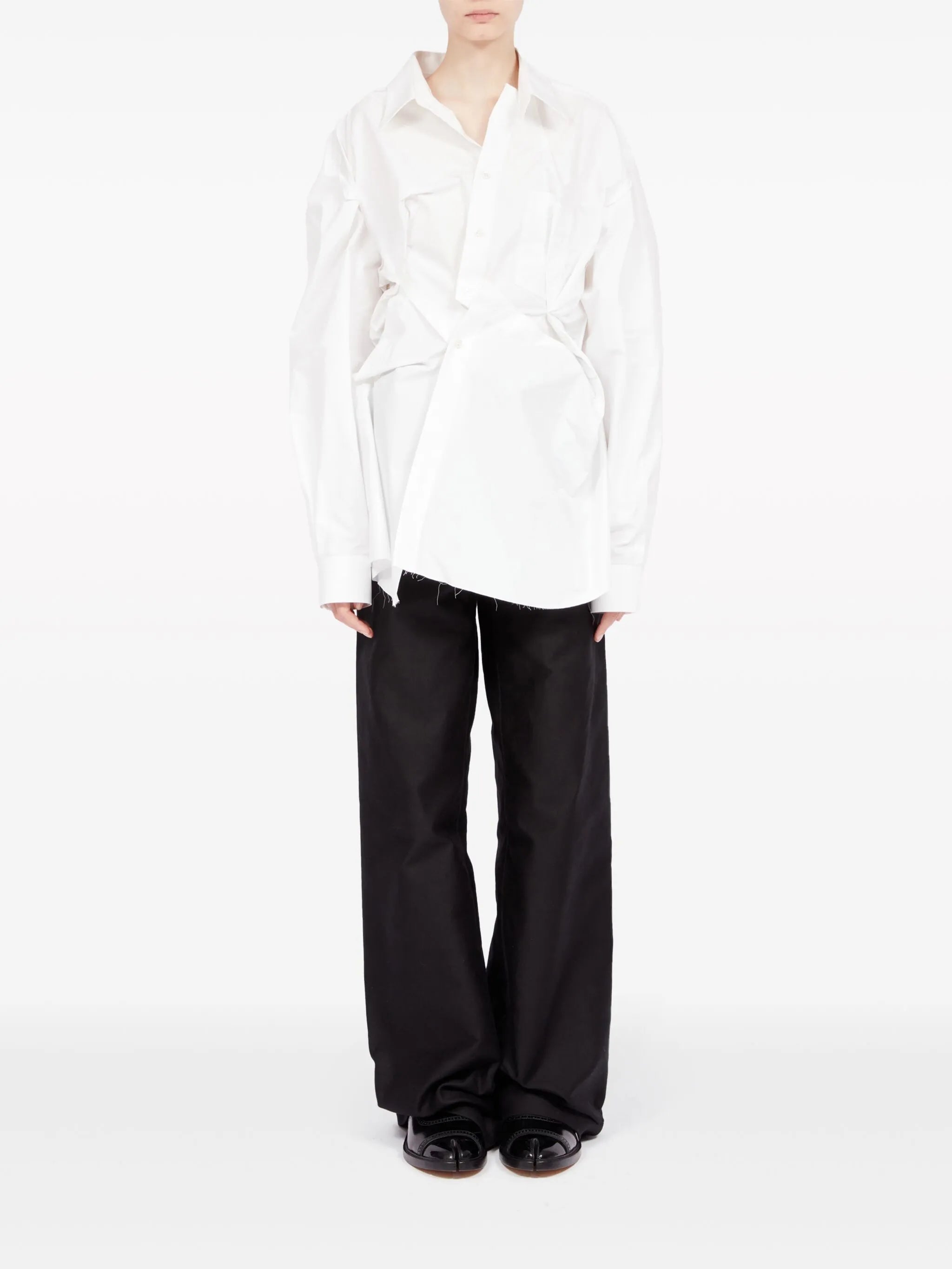 asymmetric gathered shirt