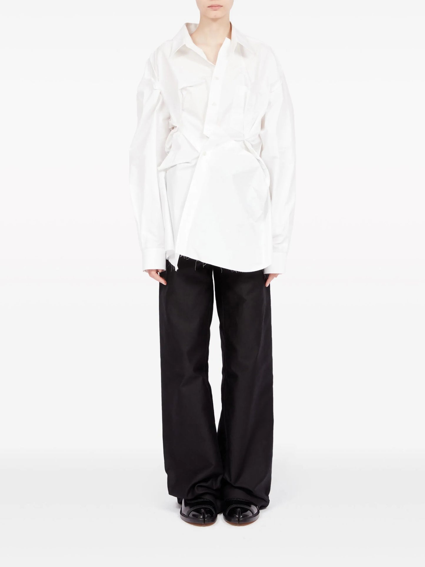 asymmetric gathered shirt