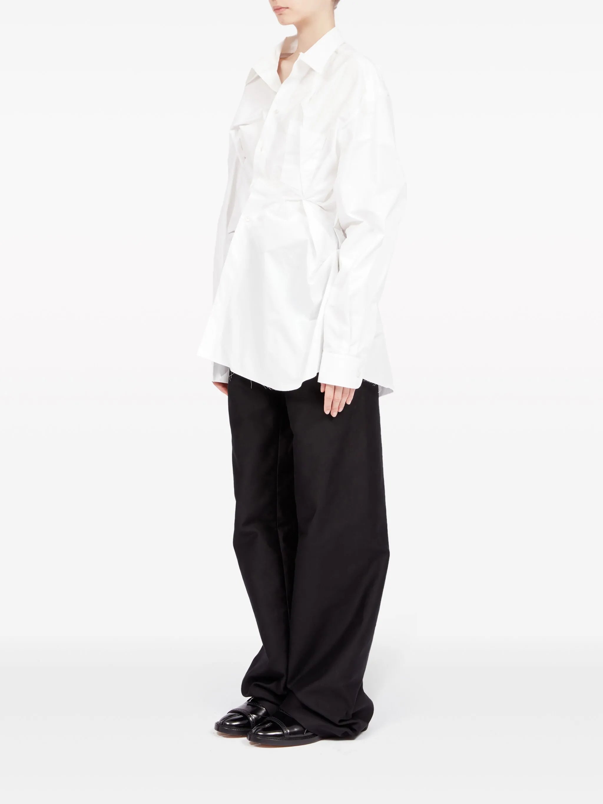 asymmetric gathered shirt