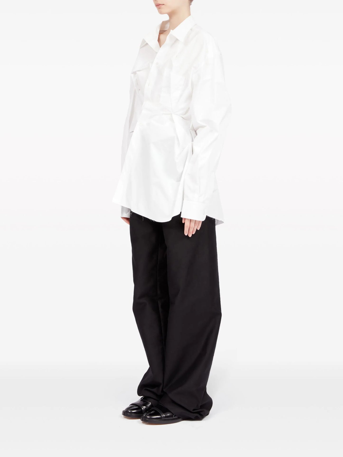 asymmetric gathered shirt