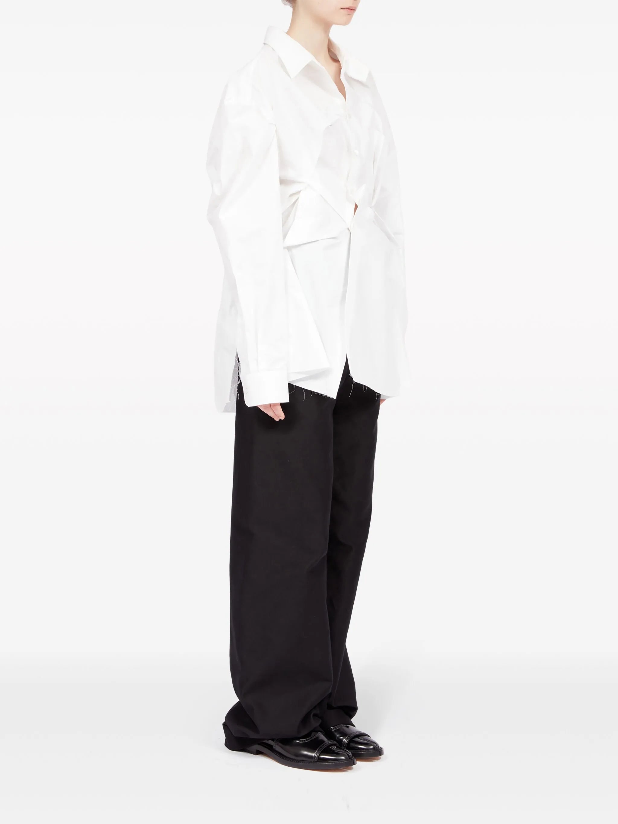 asymmetric gathered shirt