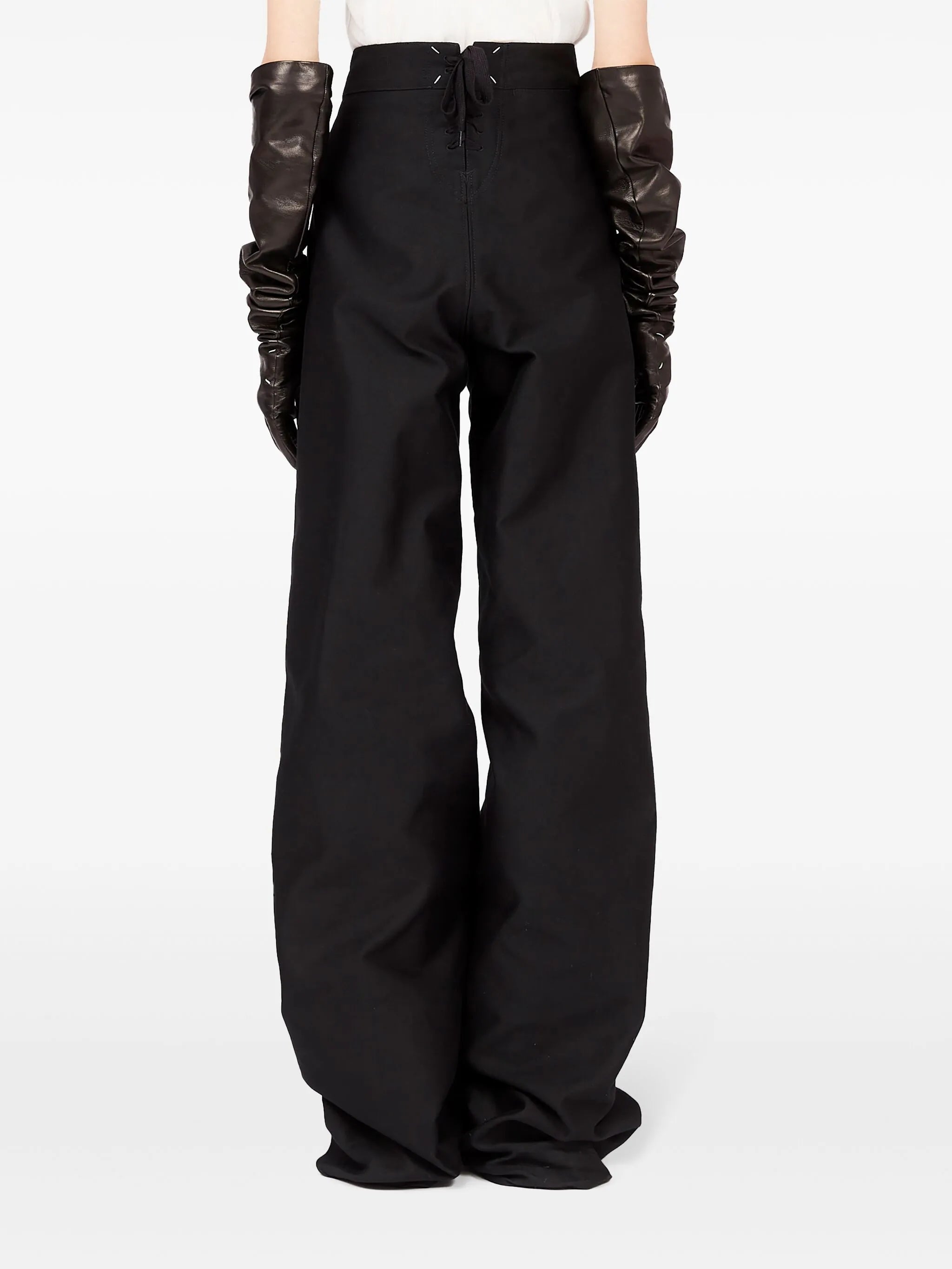 wide-leg satin trousers