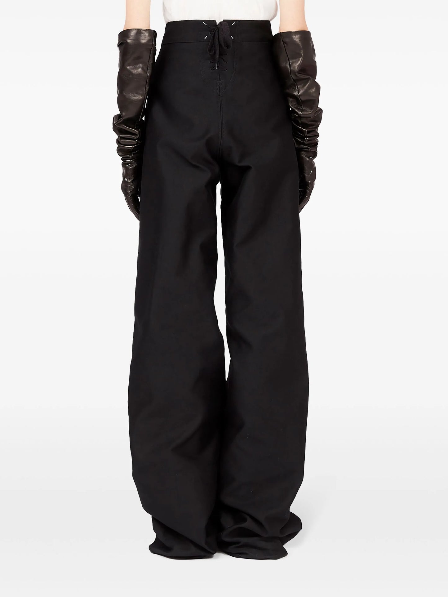 wide-leg satin trousers