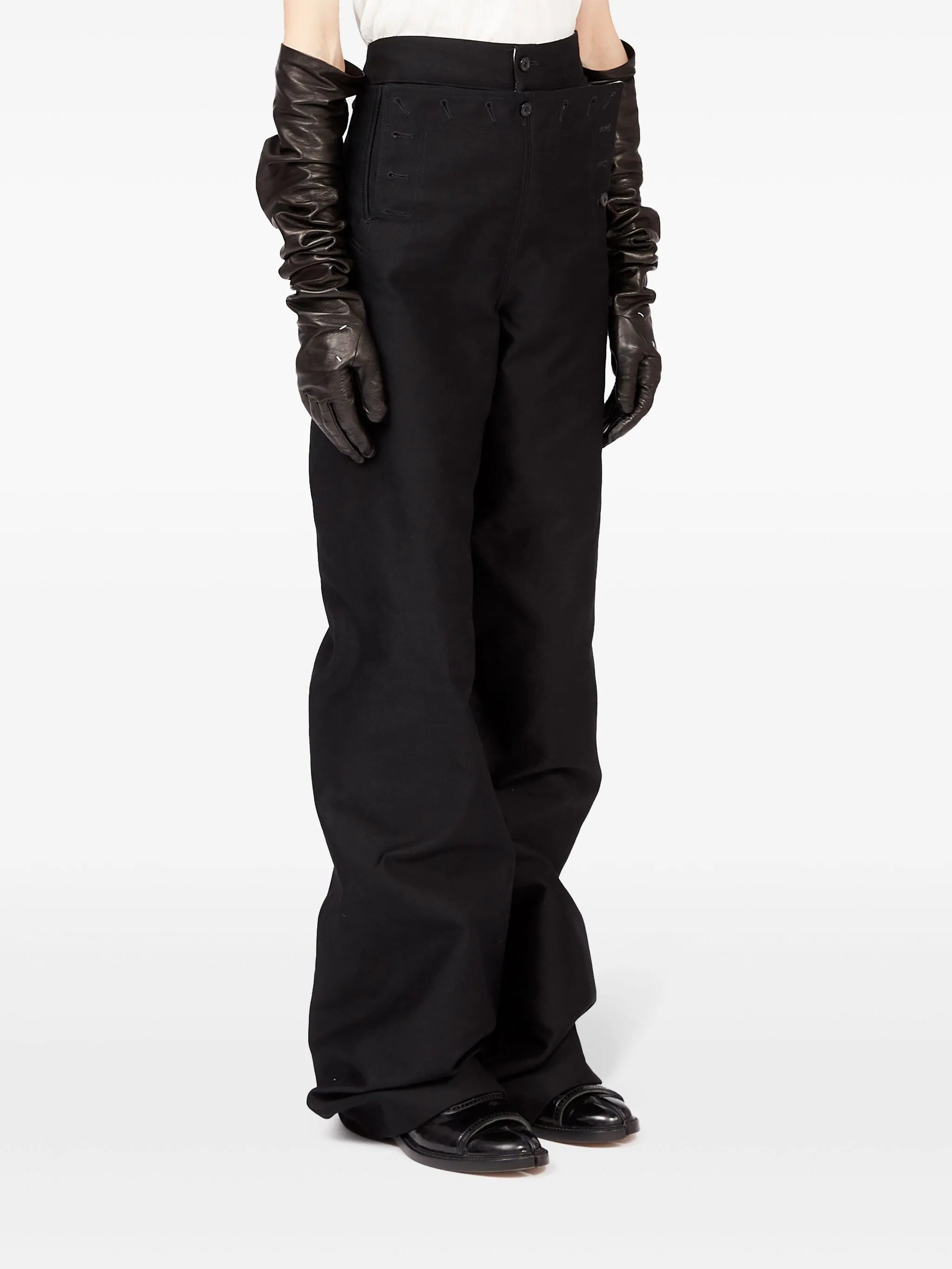 wide-leg satin trousers