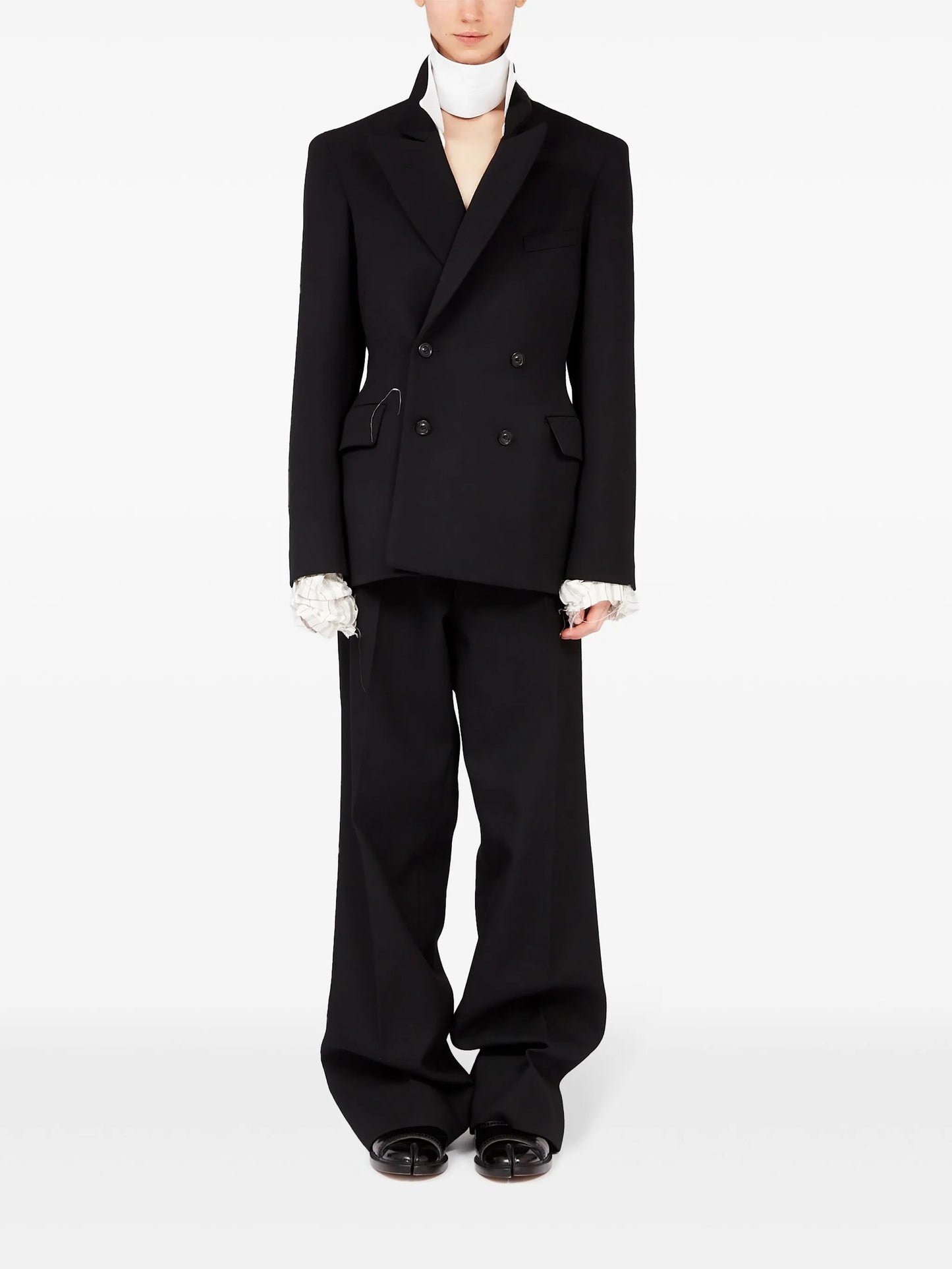 wide-leg satin trousers