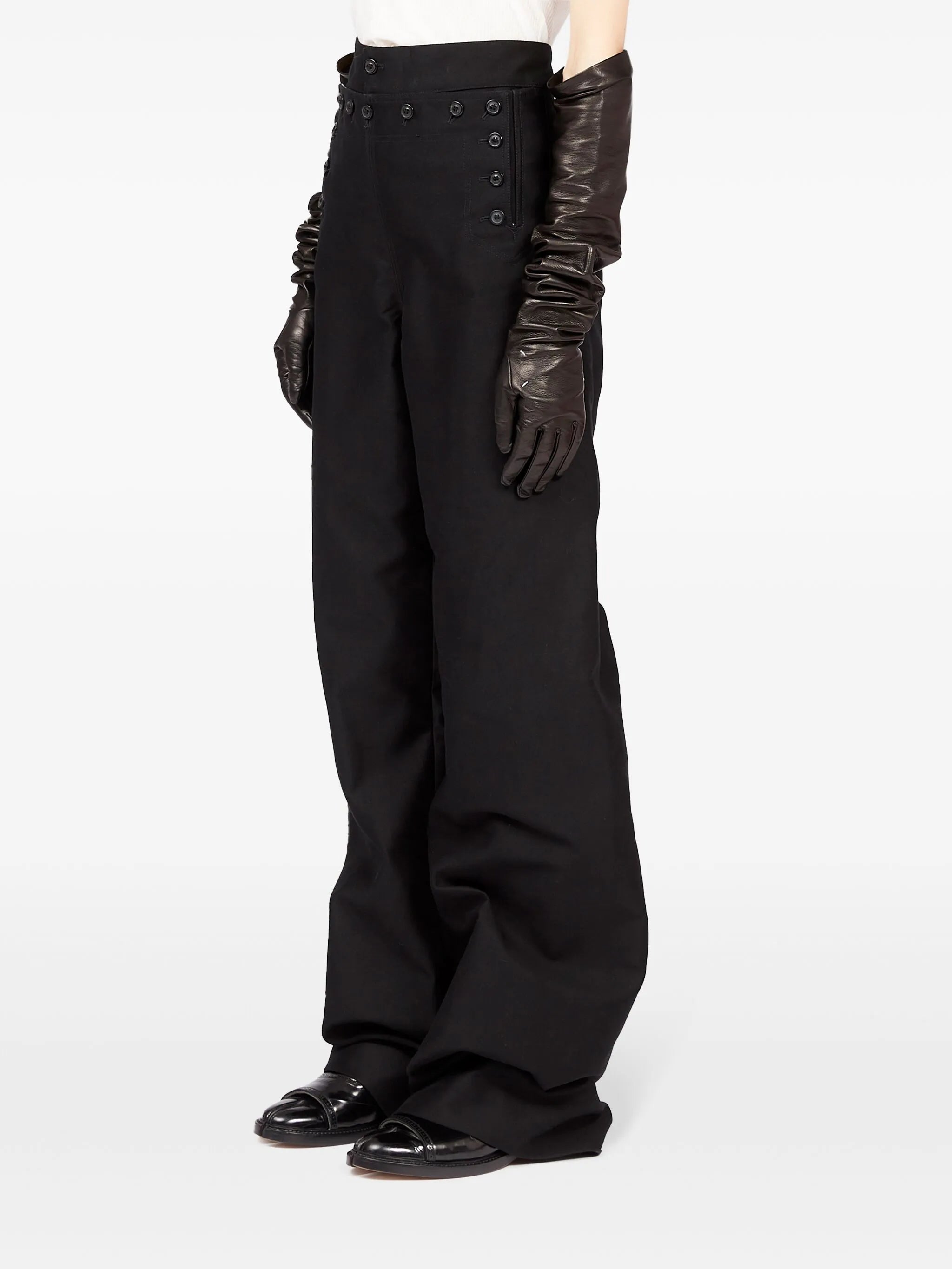 wide-leg satin trousers