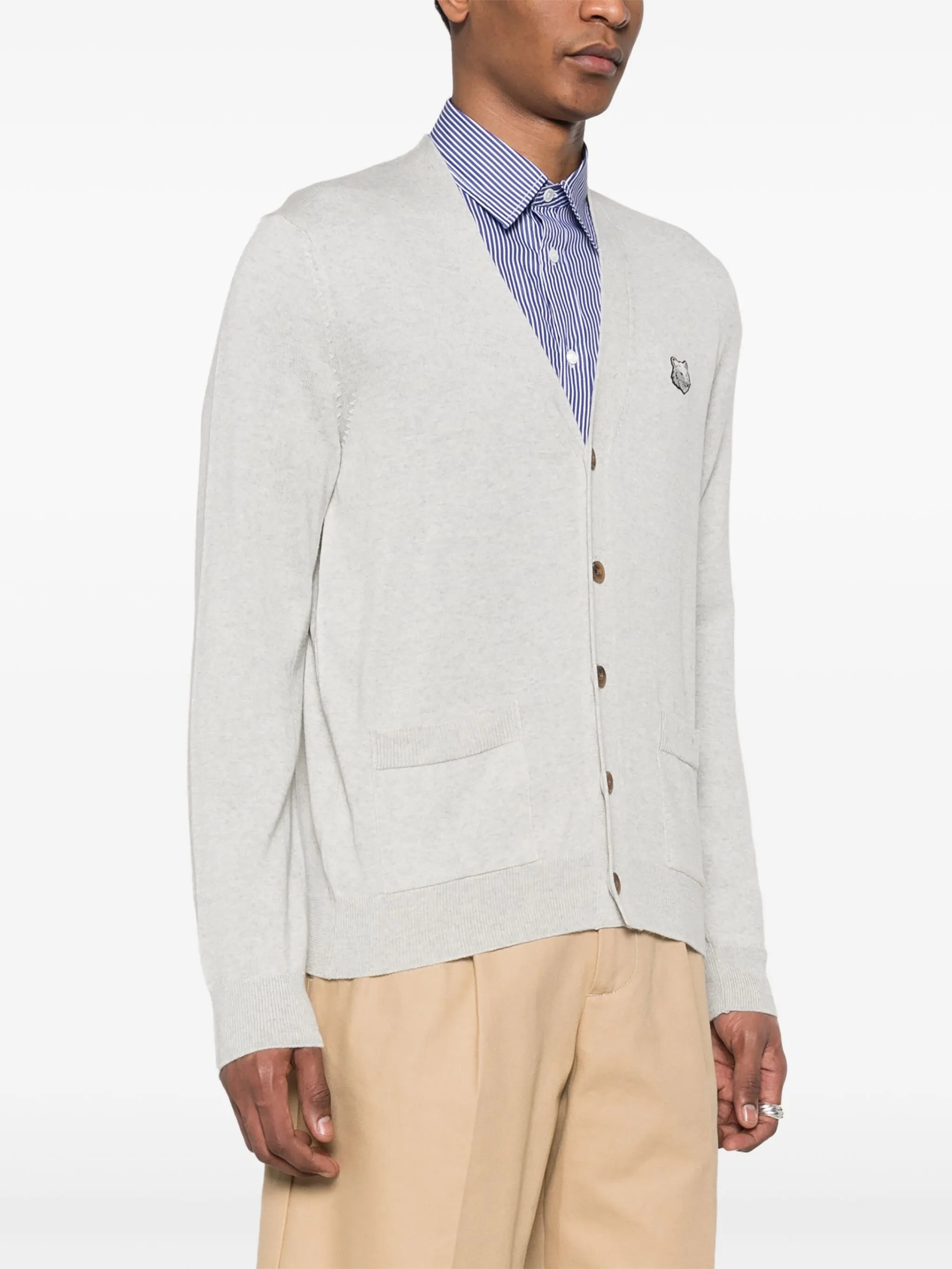 Bold Fox Head wool cardigan