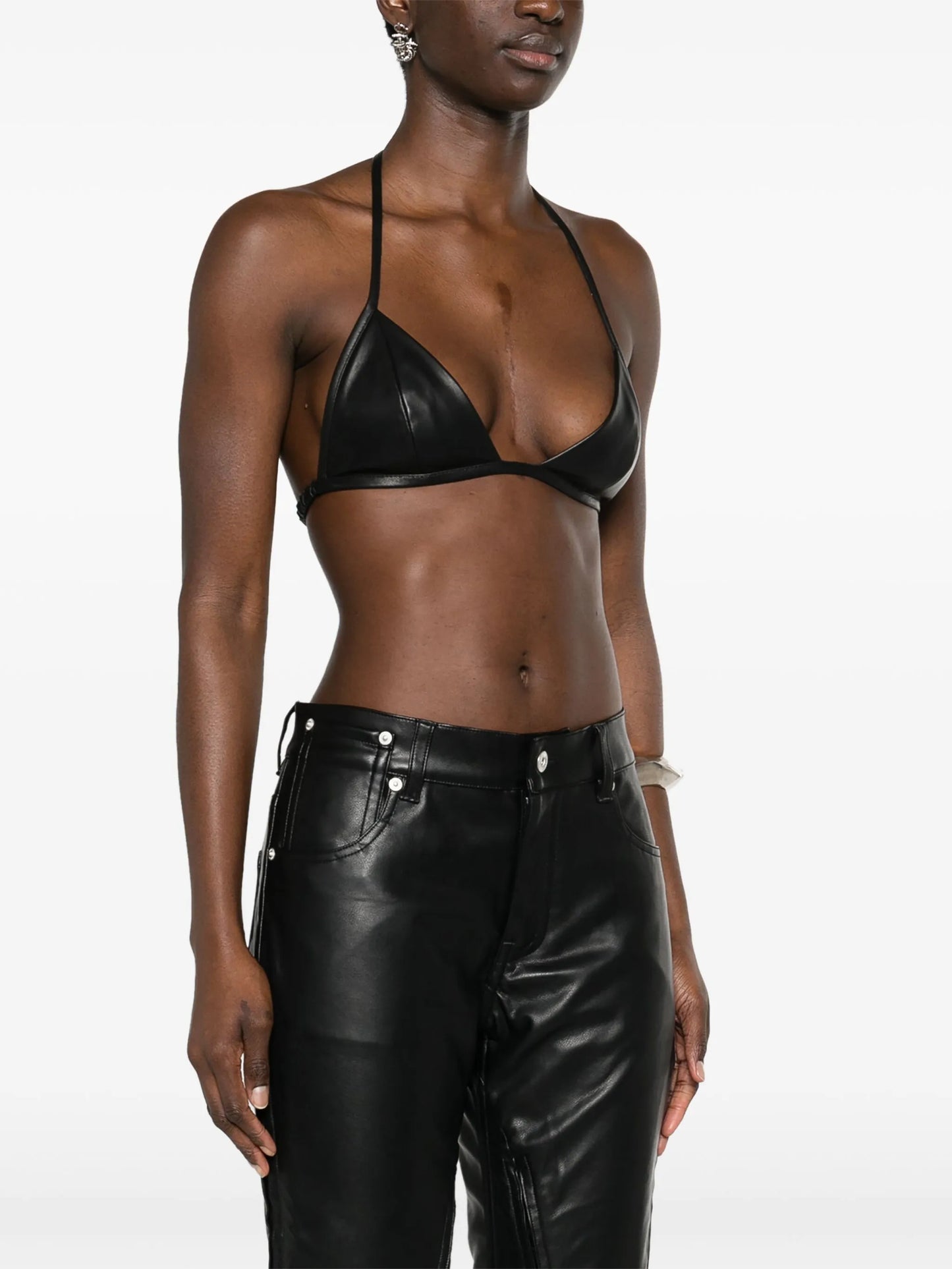 triangle leather bandeau