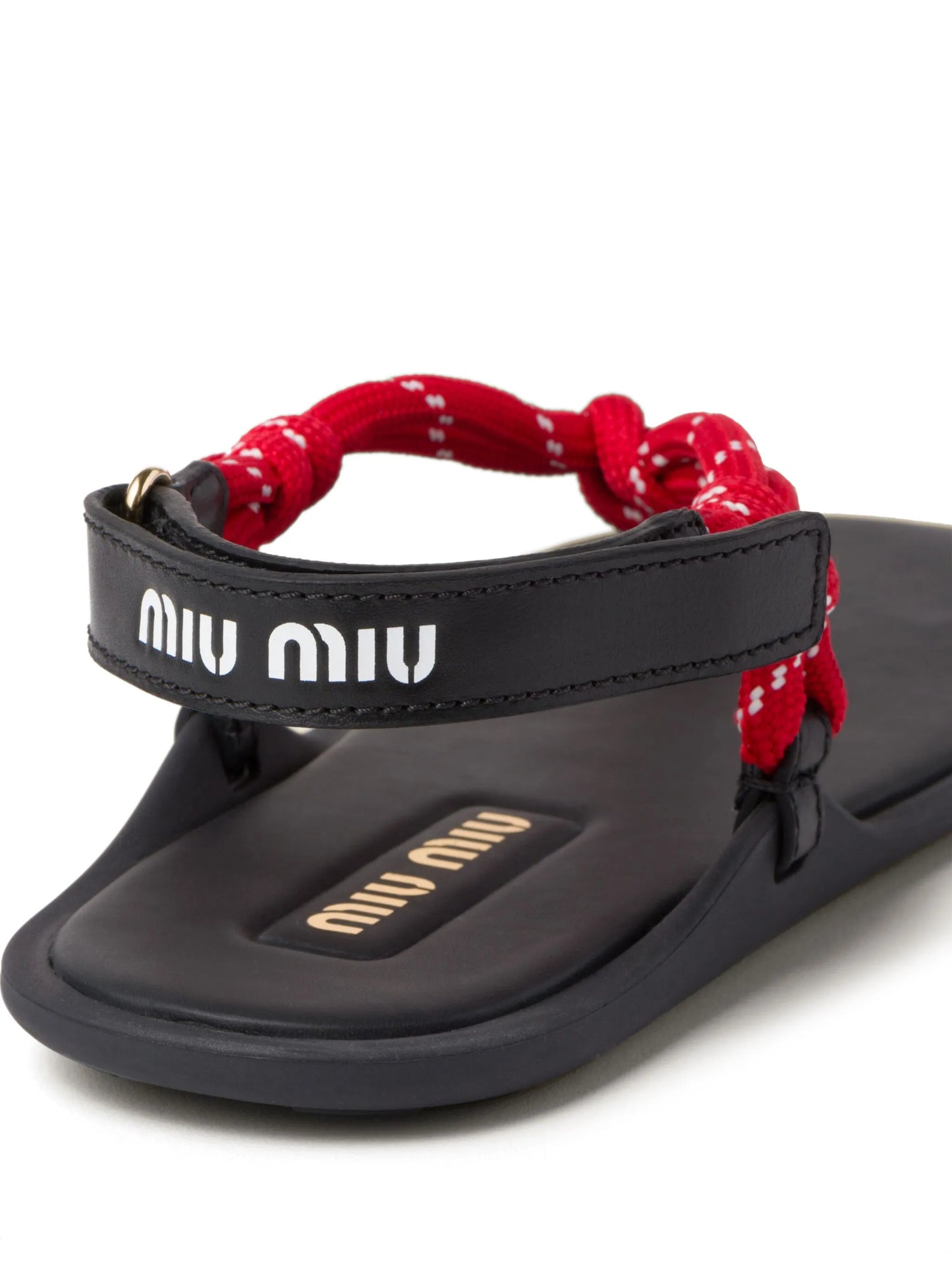 cord-strap leather sandals