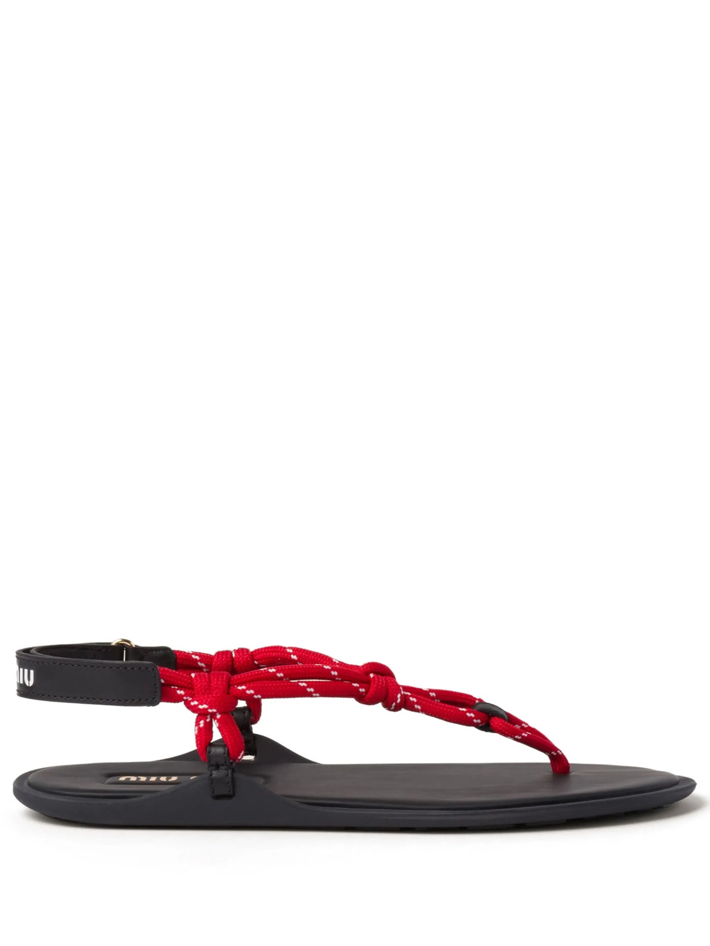 cord-strap leather sandals