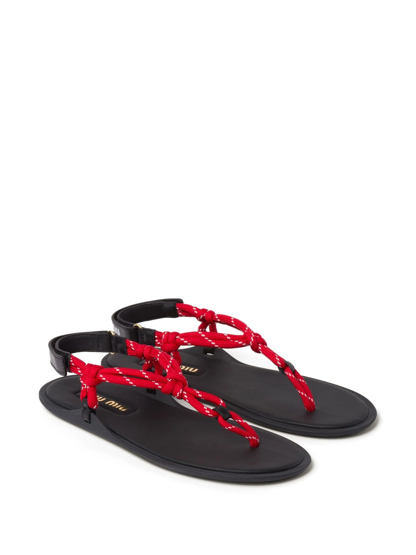 cord-strap leather sandals