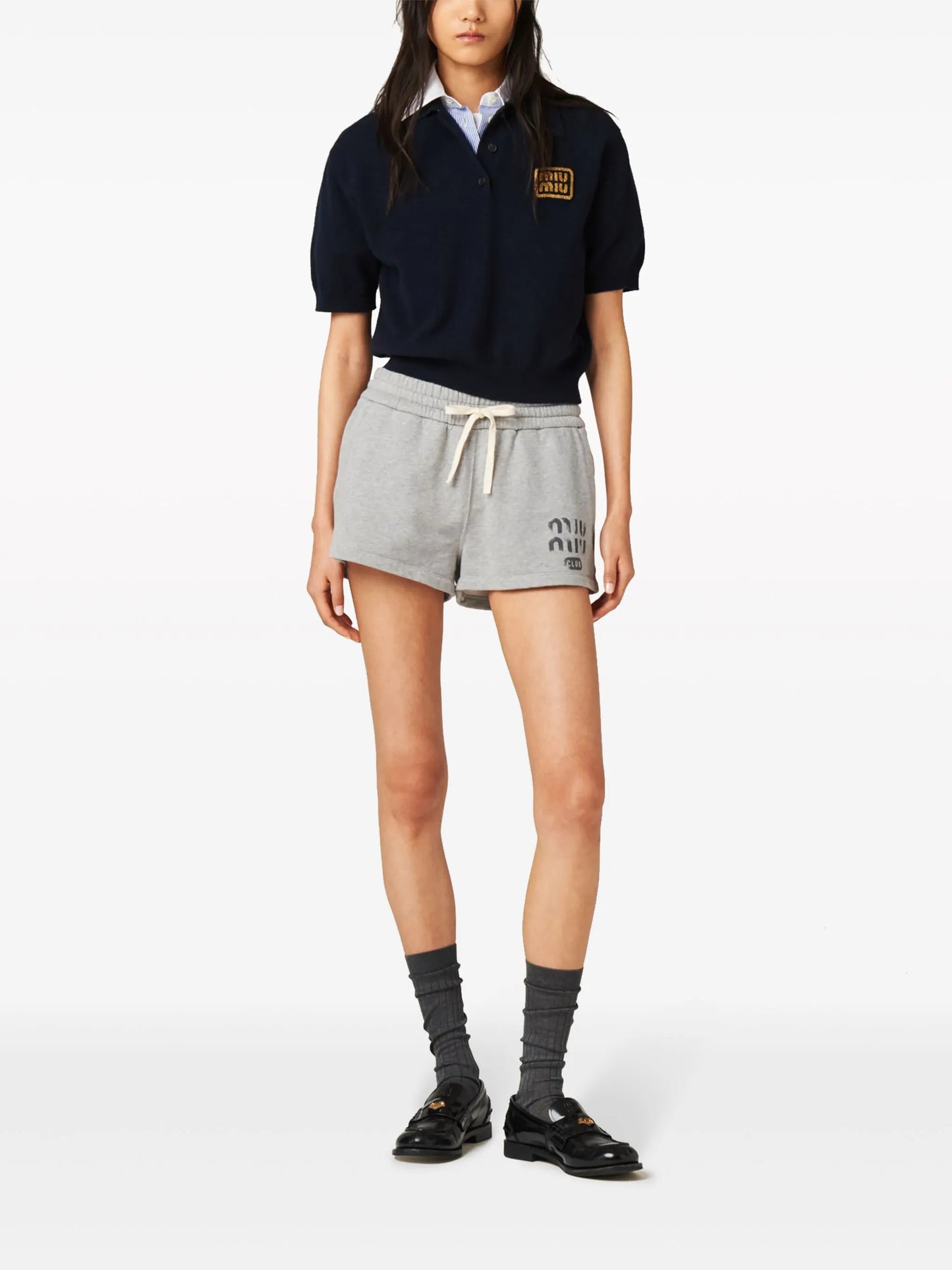 logo-print cotton track shorts